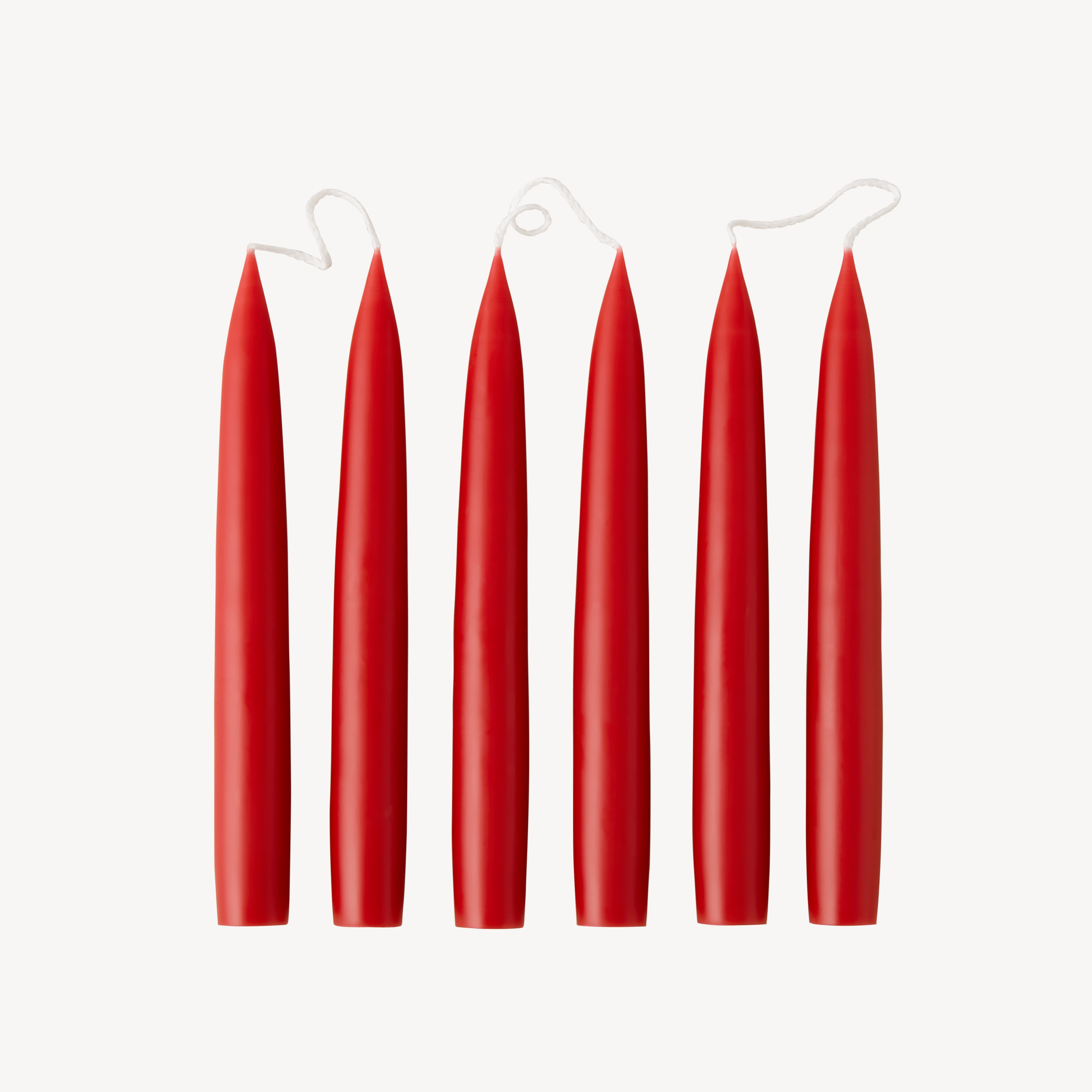 Box of 6 Candles - Taper 20 - Berry Red