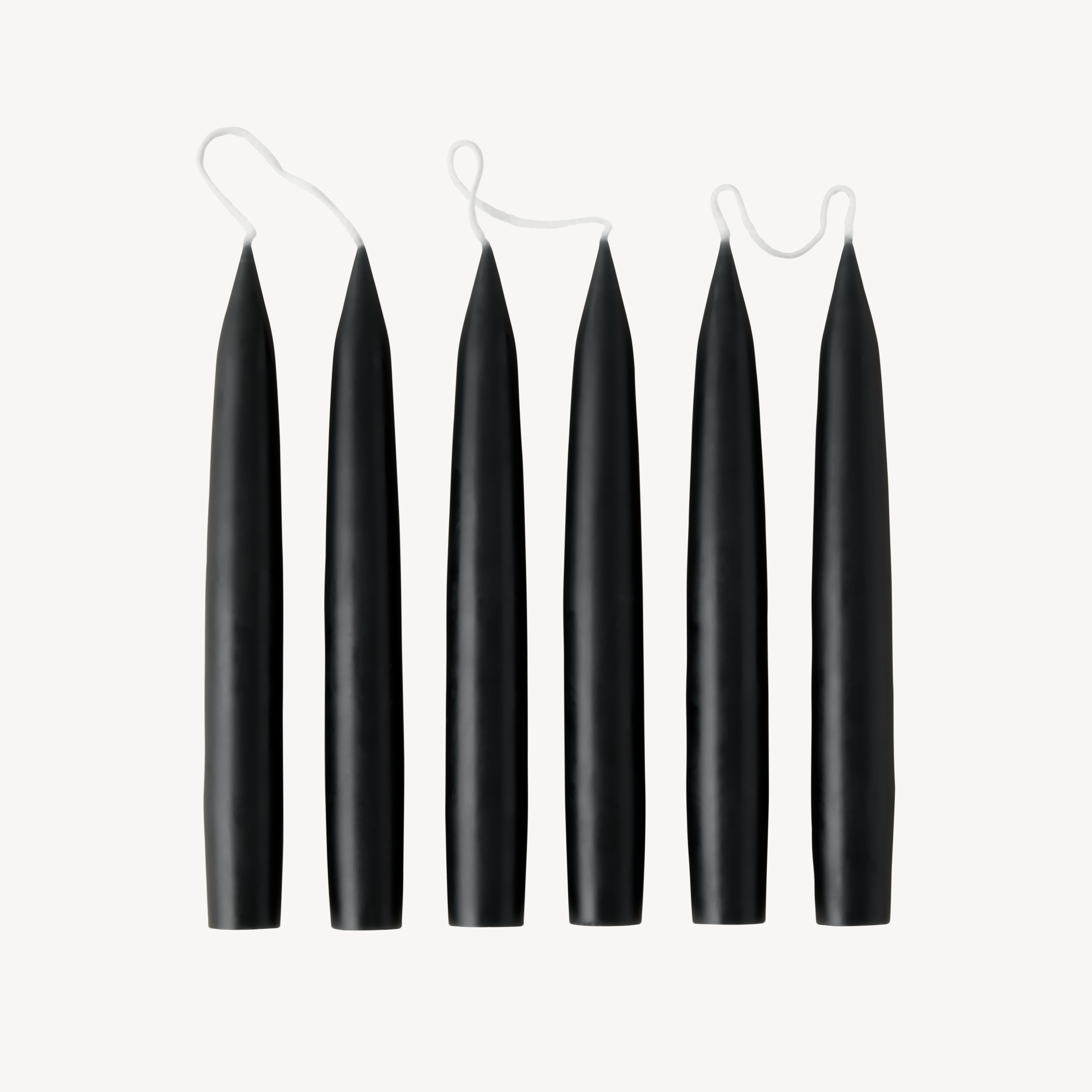 Box of 6 Candles - Taper 20 - Black