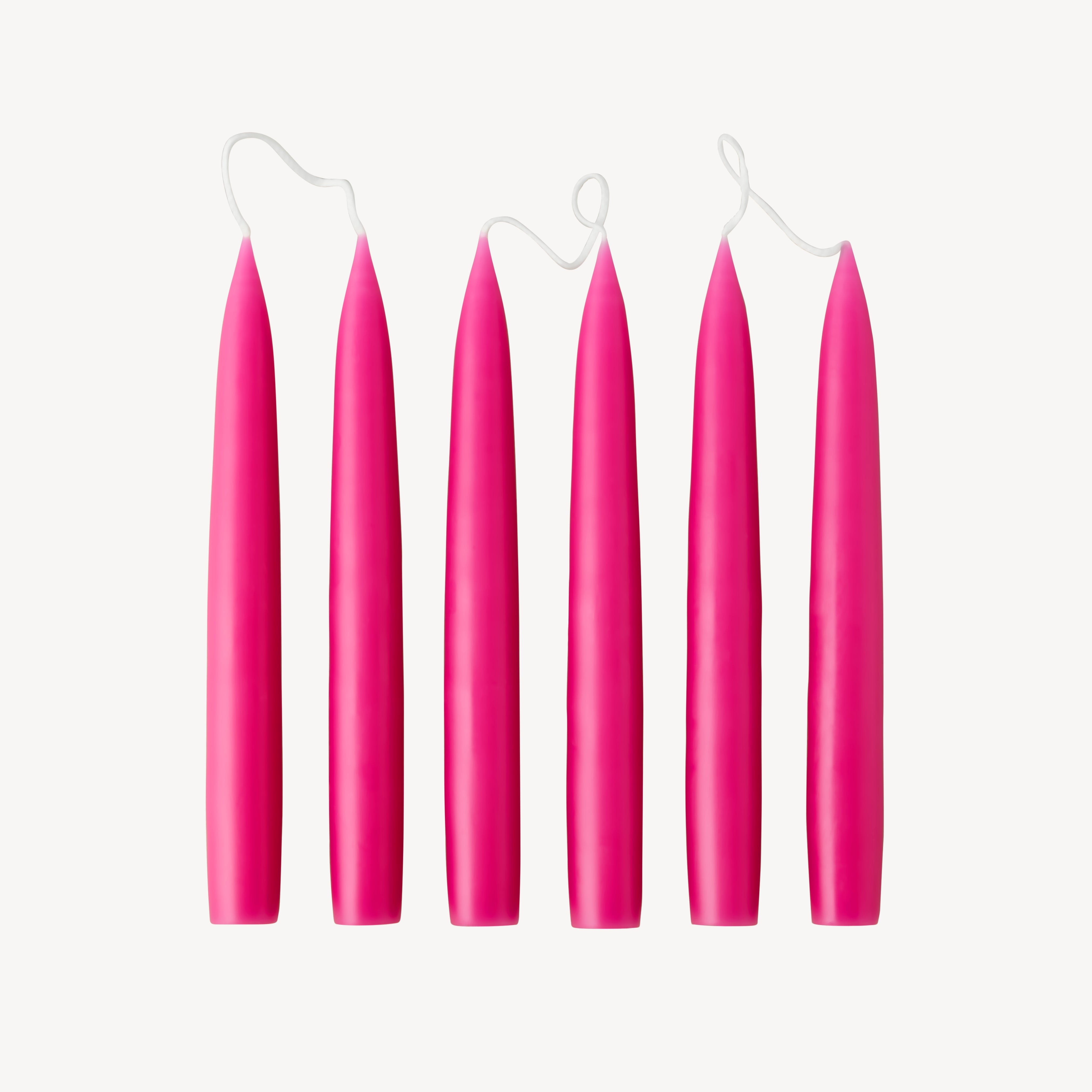 Box of 6 Candles - Taper 20 - Bright Pink Cherry