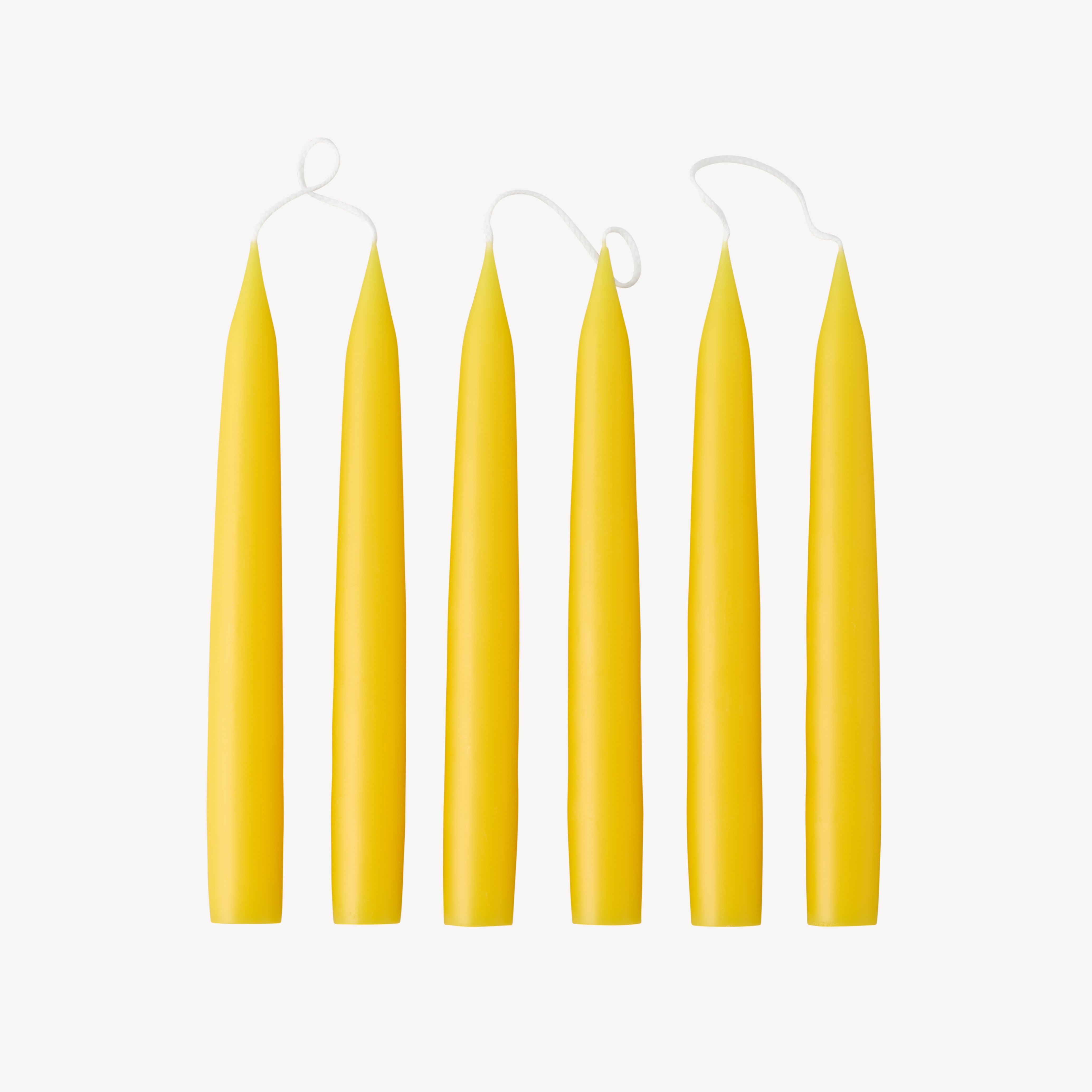 Box of 6 Candles - Taper 20 - Lemon Yellow