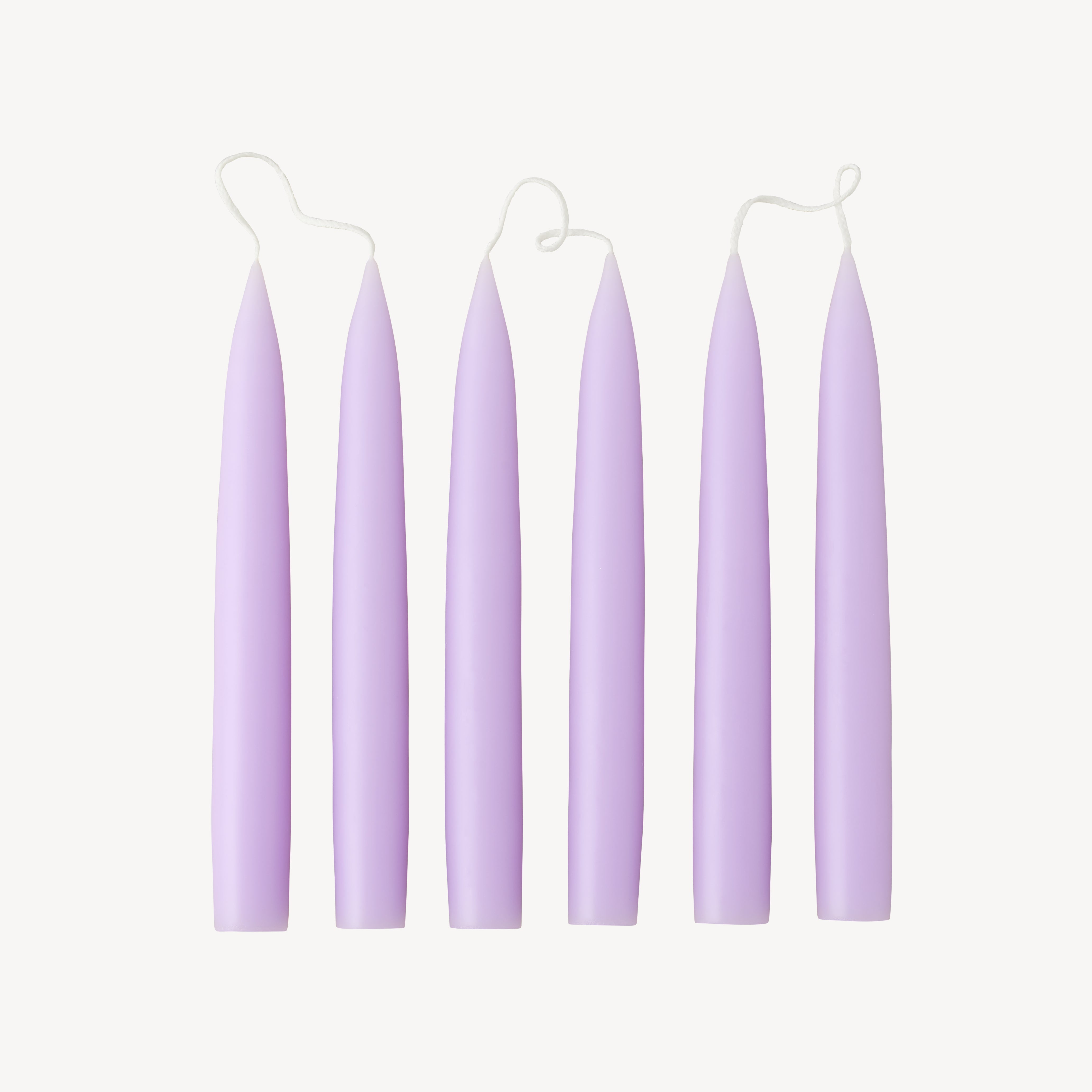 Box of 6 Candles - Taper 20 - Pastel Purple