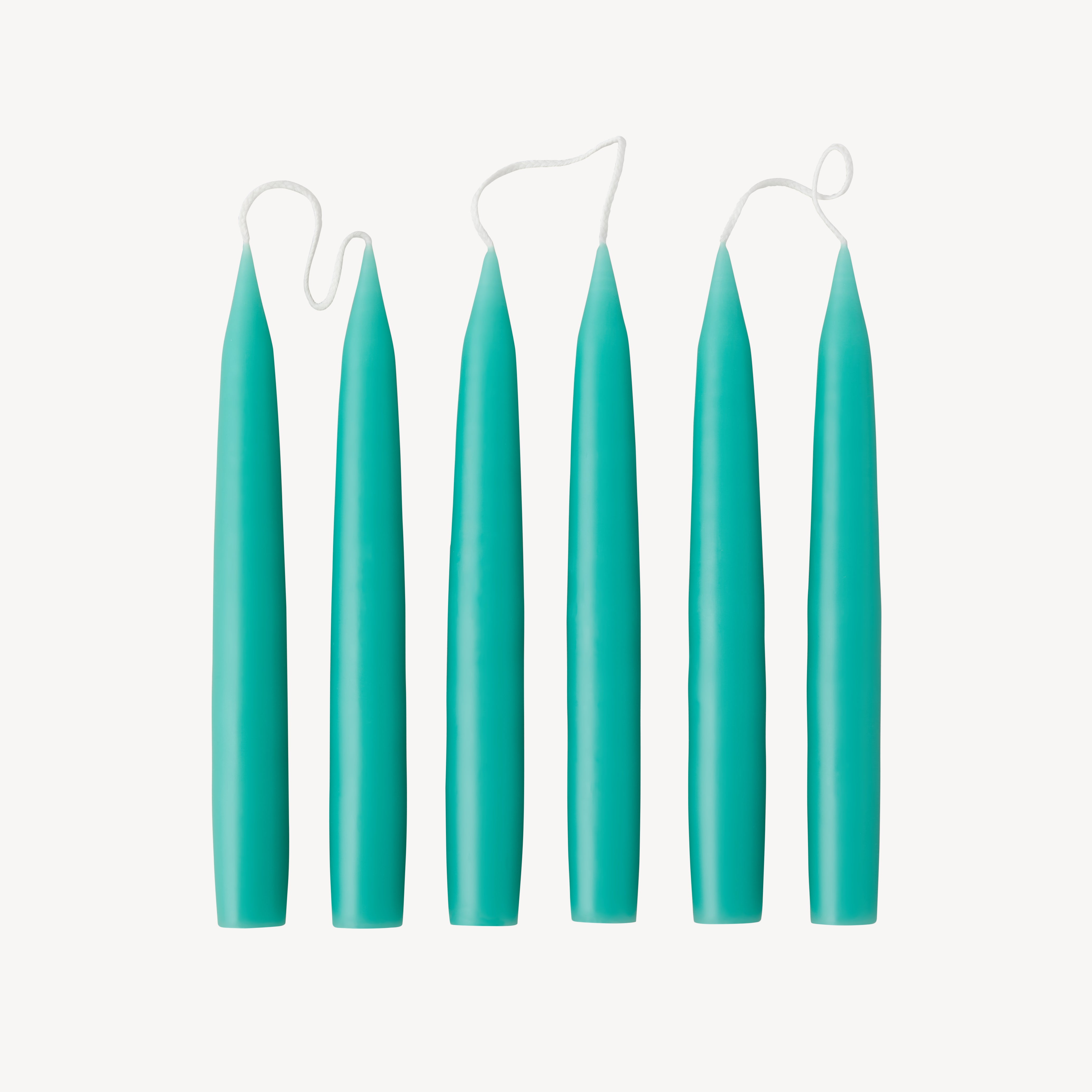 Box of 6 Candles - Taper 20 - Turquoise