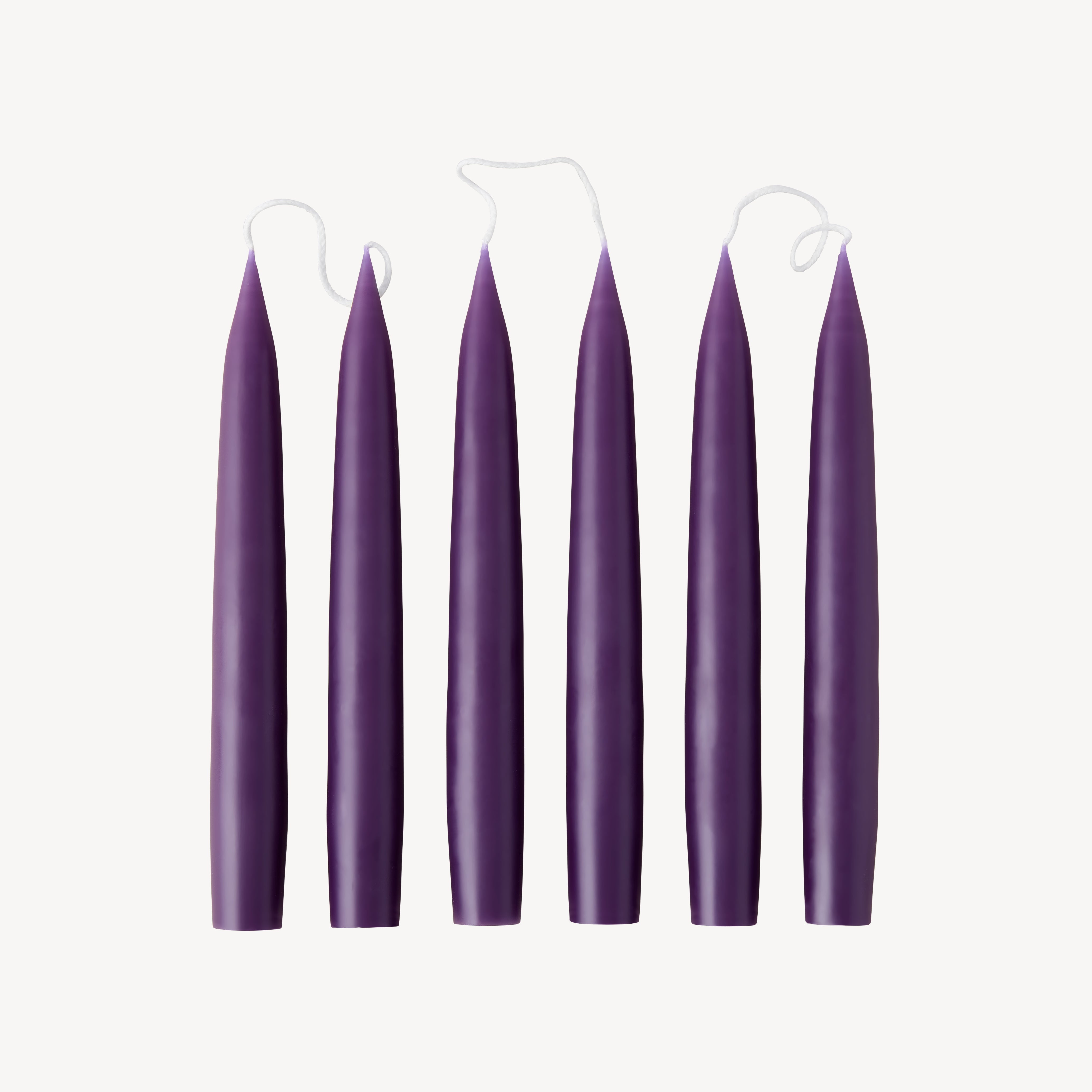 Box of 6 Candles - Taper 20 - Violet