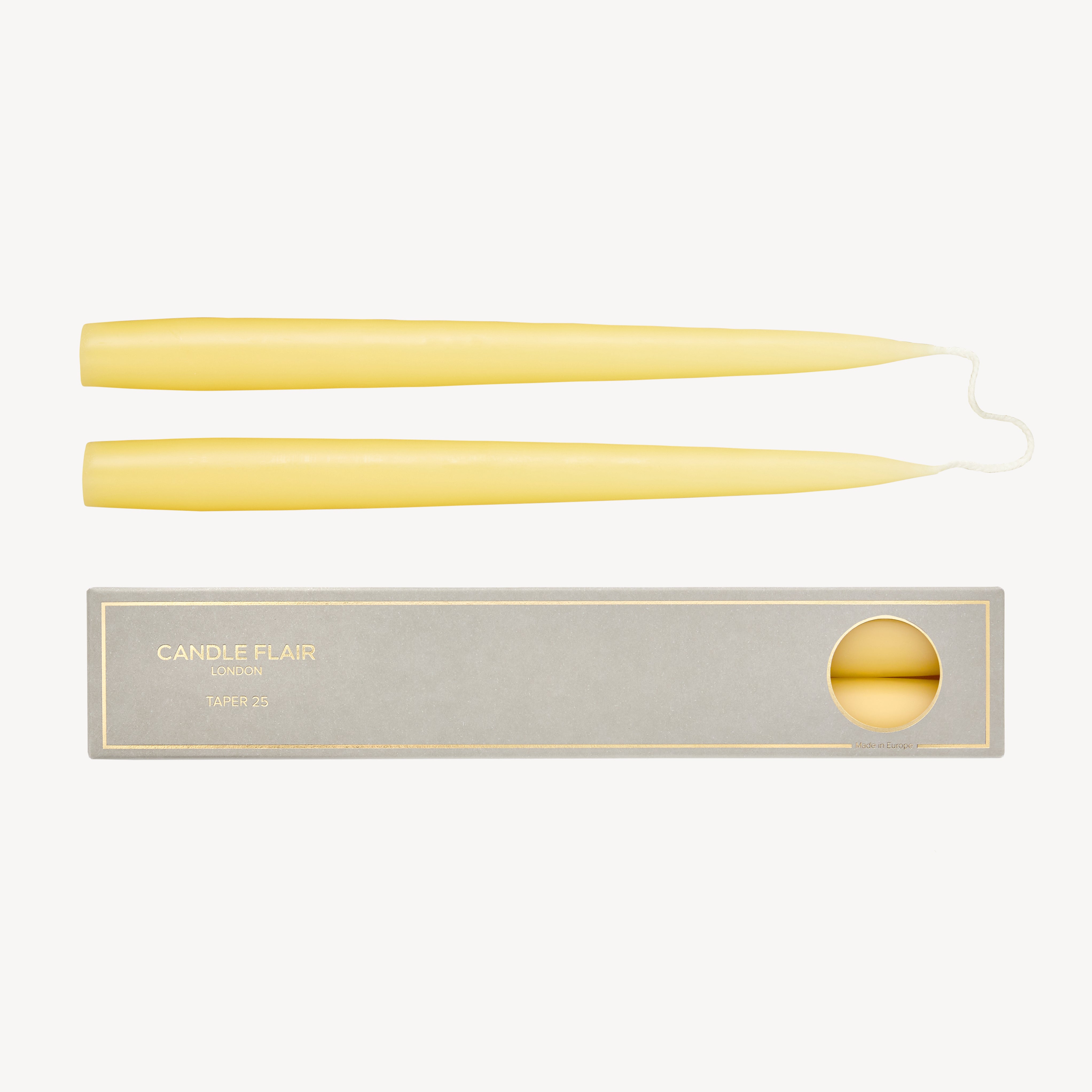 Taper Candle Gift Pair - Butter Yellow