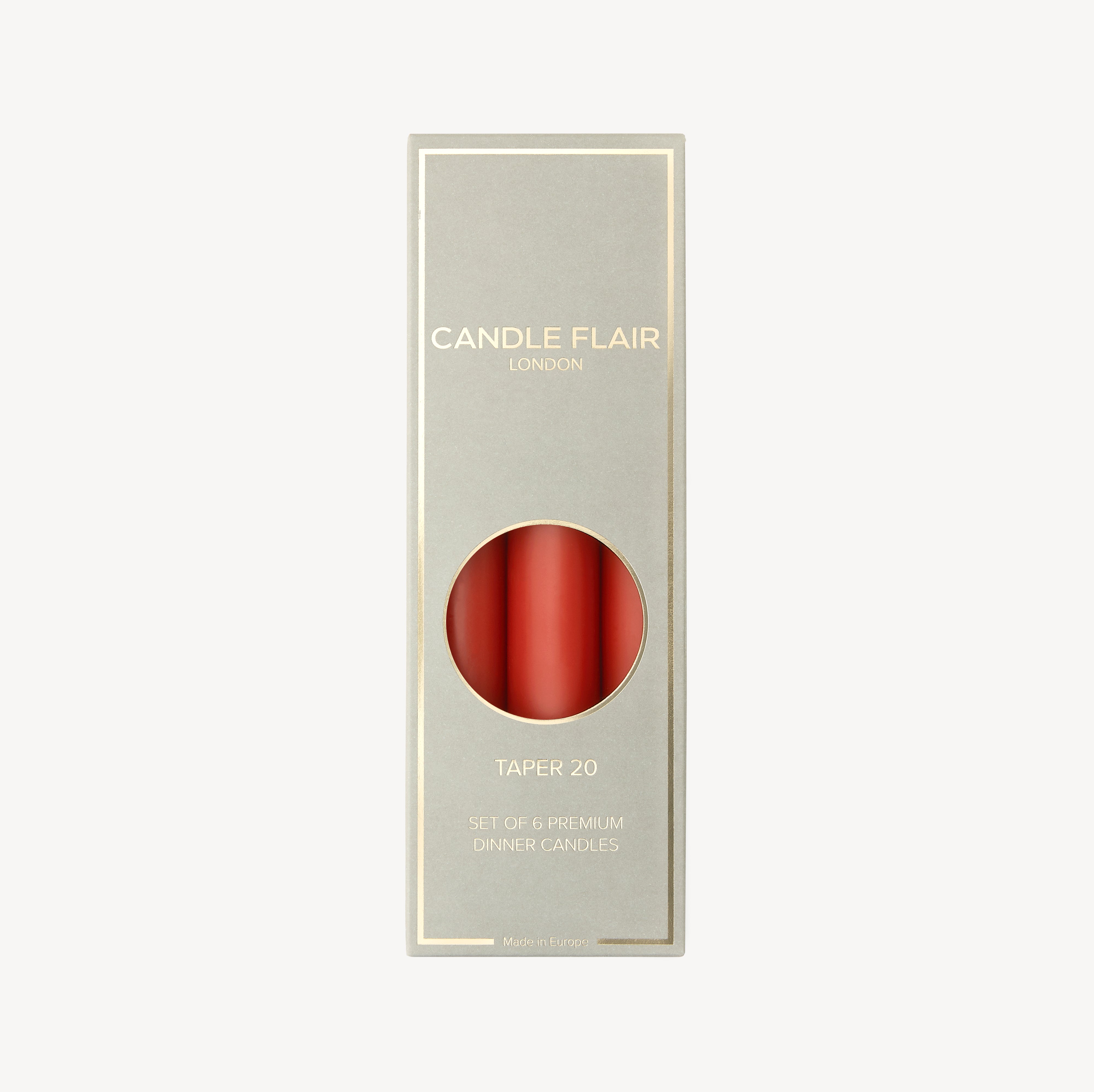 Box of 6 Candles - Taper 20 - Burnt Orange
