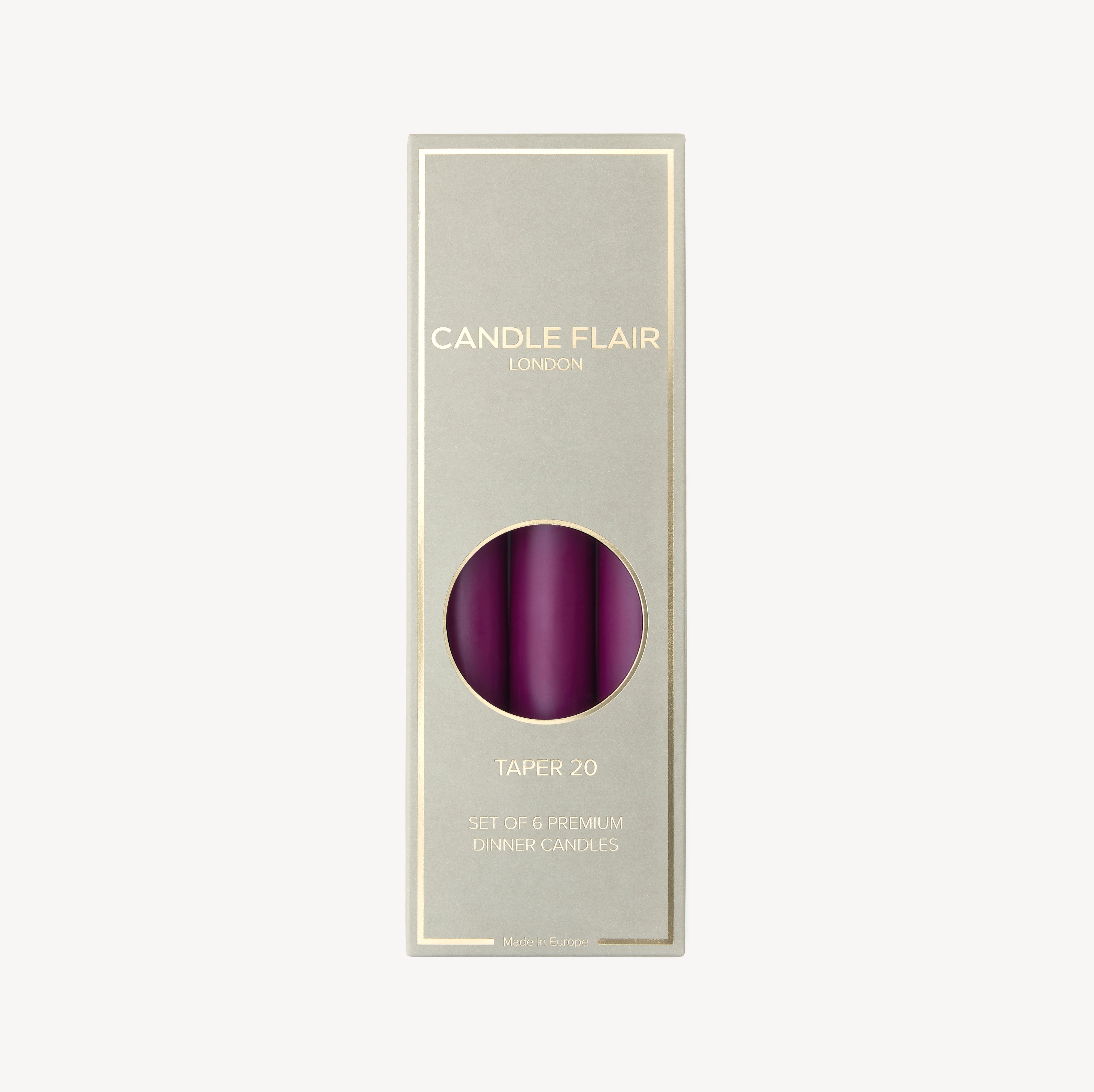 Box of 6 Candles - Taper 20 - Dark Heather