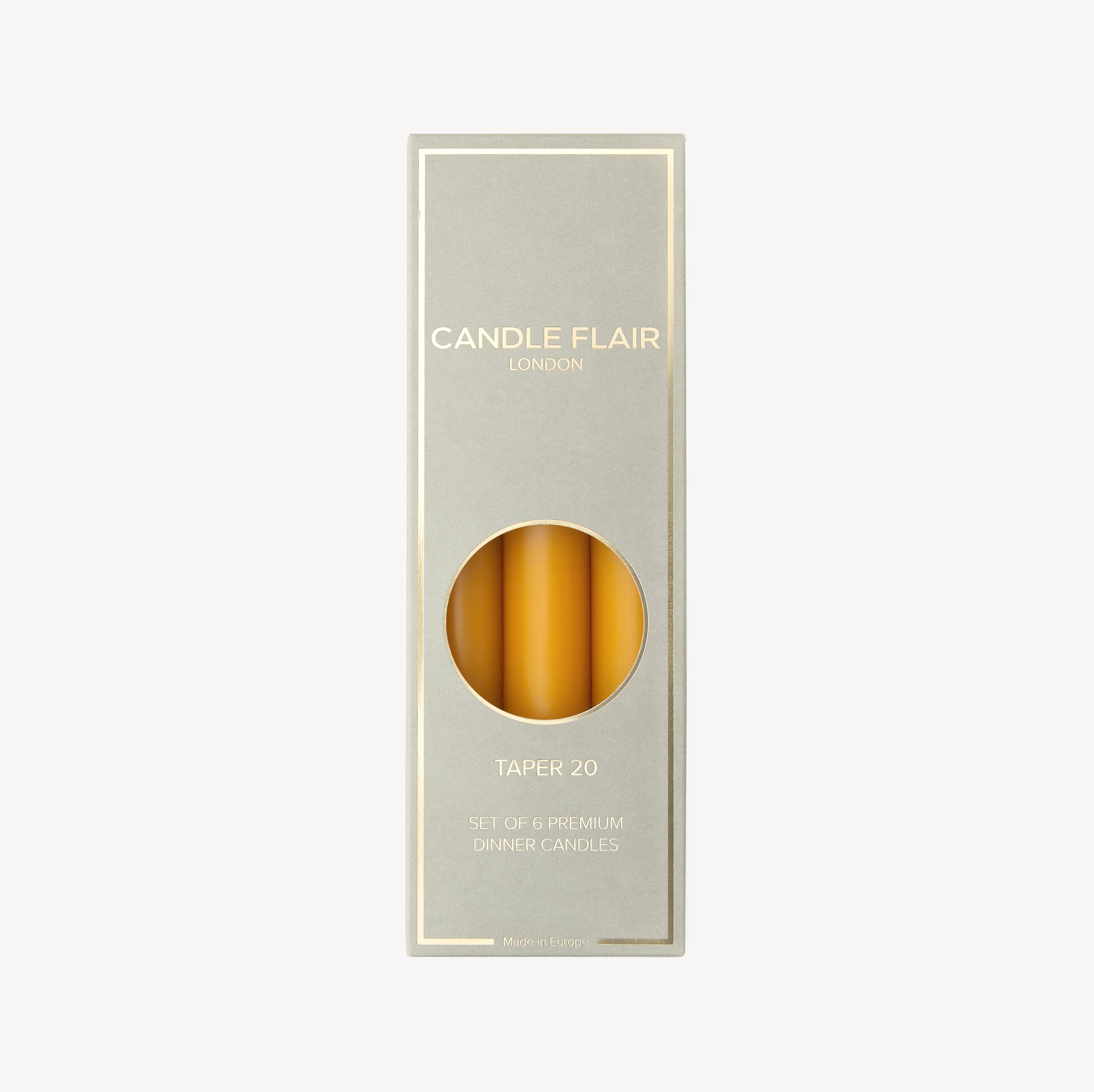 Box of 6 Candles - Taper 20 - Honey