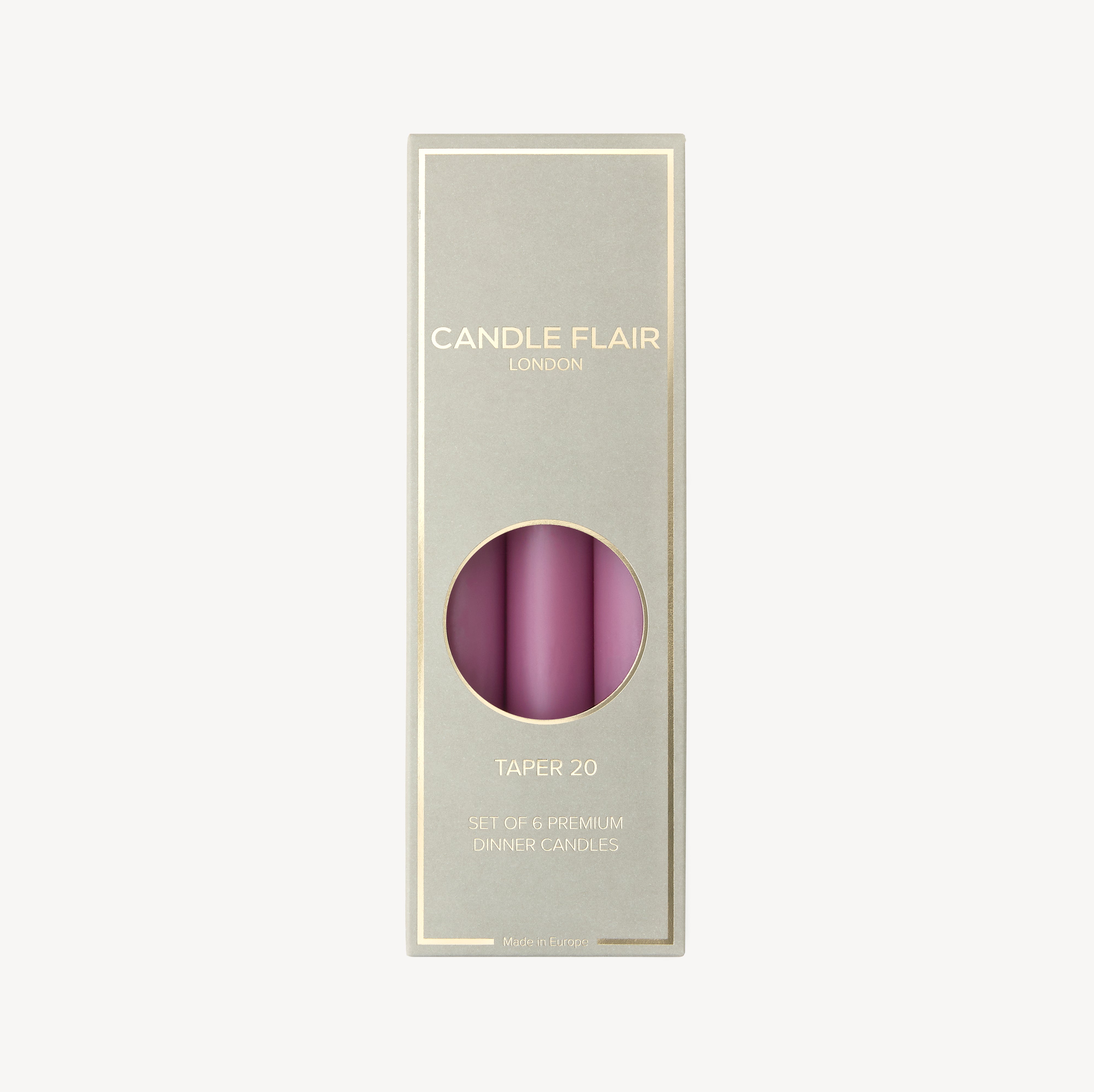 Box of 6 Candles - Taper 20 - Mauve