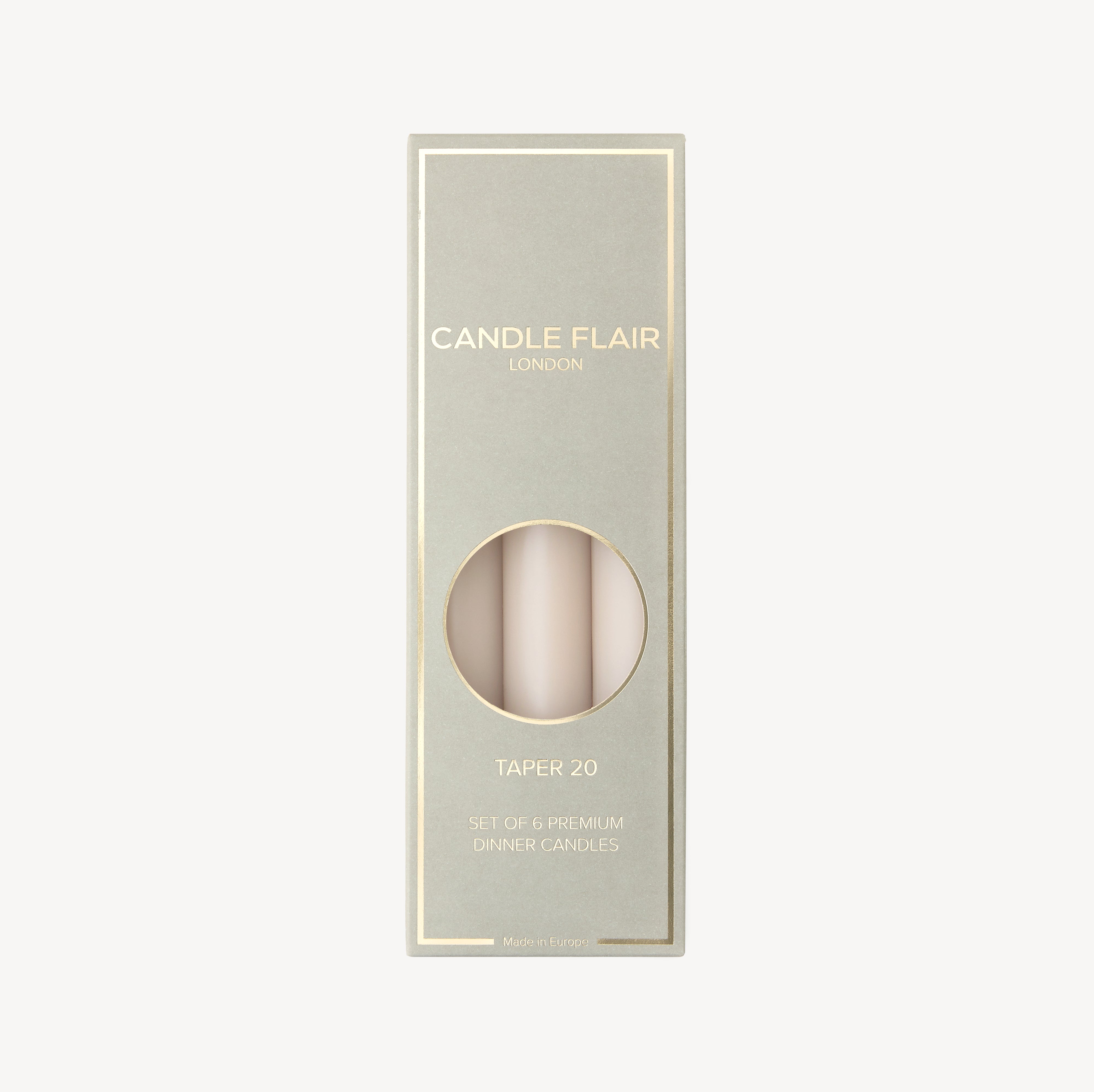 Box of 6 Candles - Taper 20 - Nude