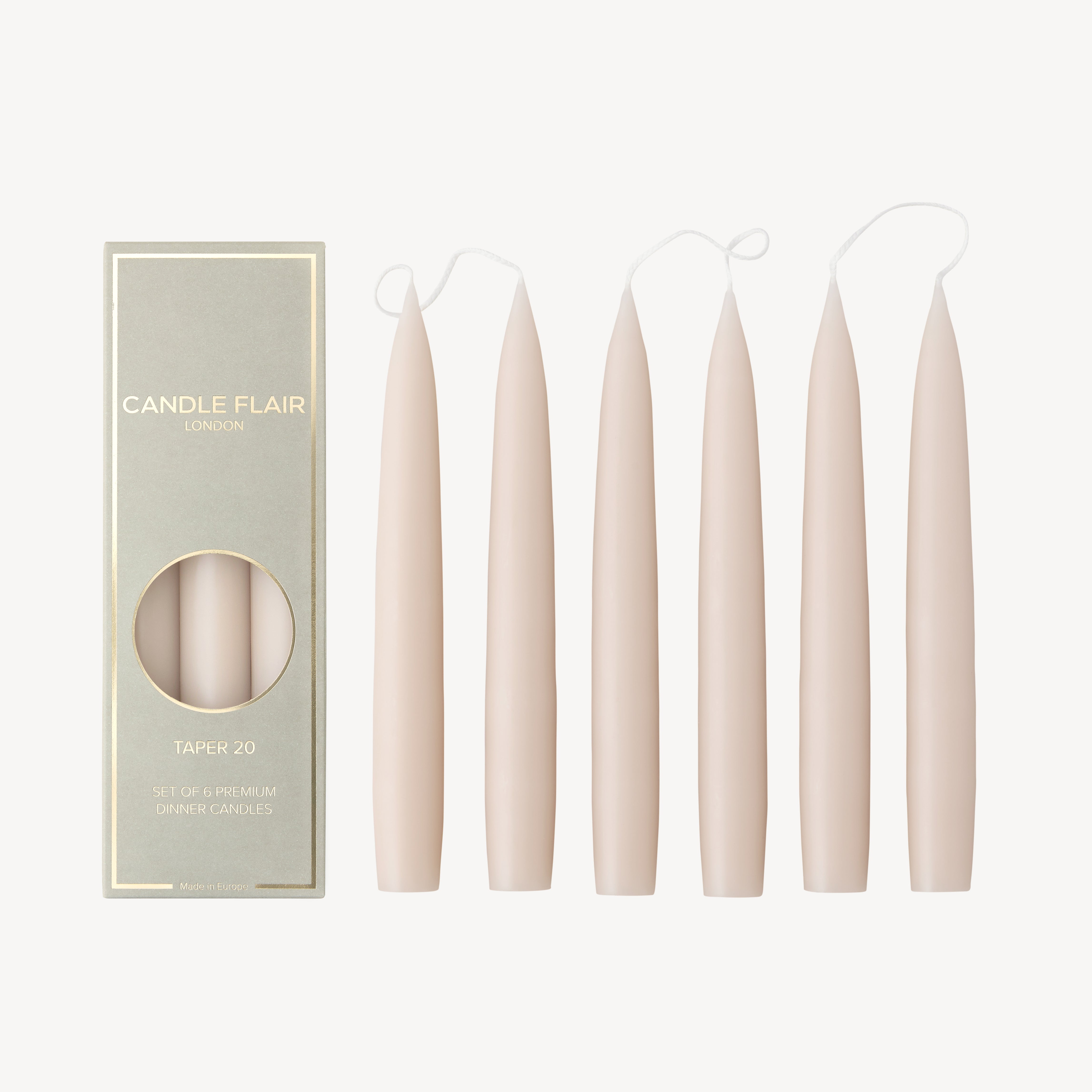 Box of 6 Candles - Taper 20 - Nude