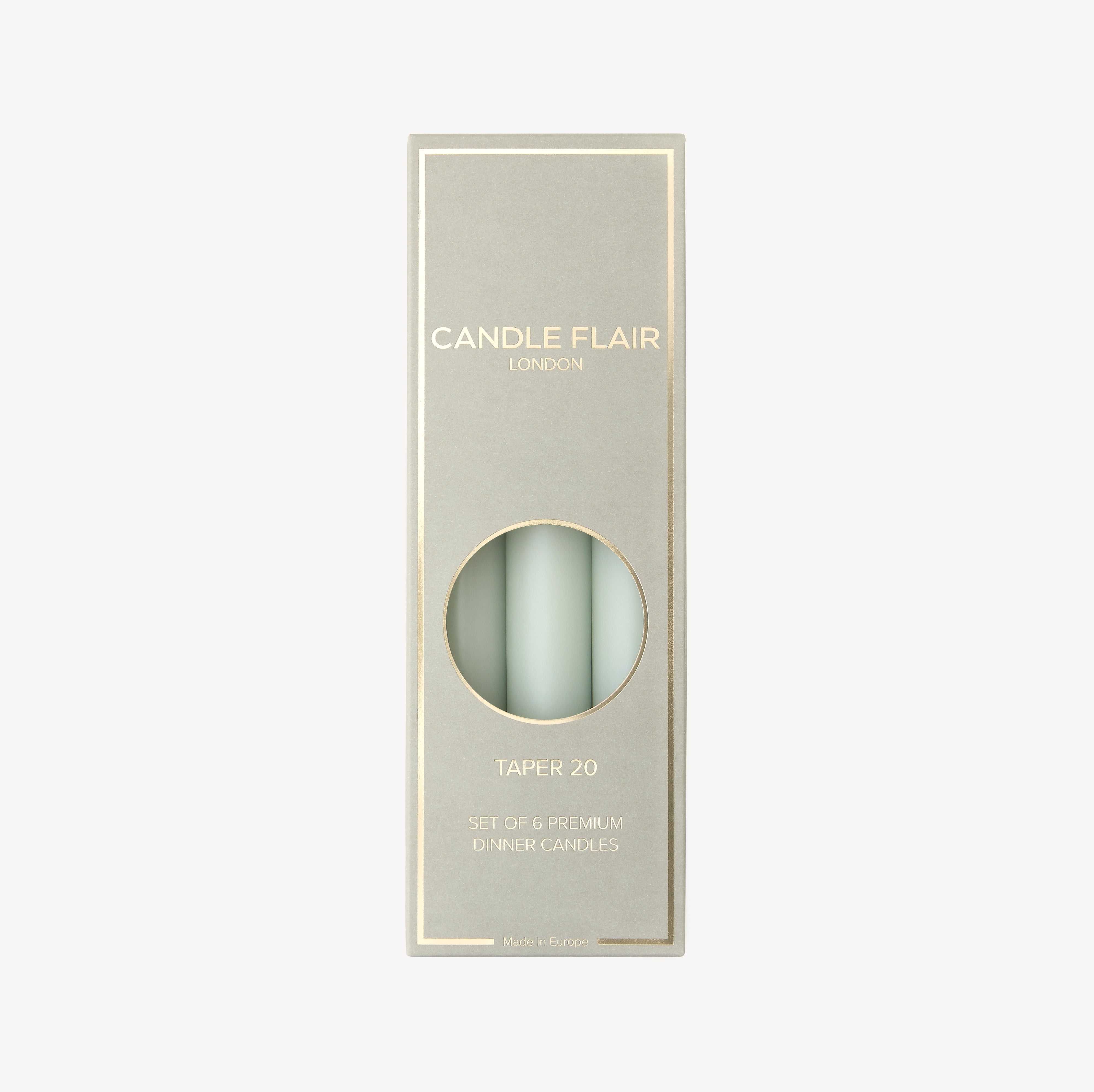 Box of 6 Candles - Taper 20 - Pale Green