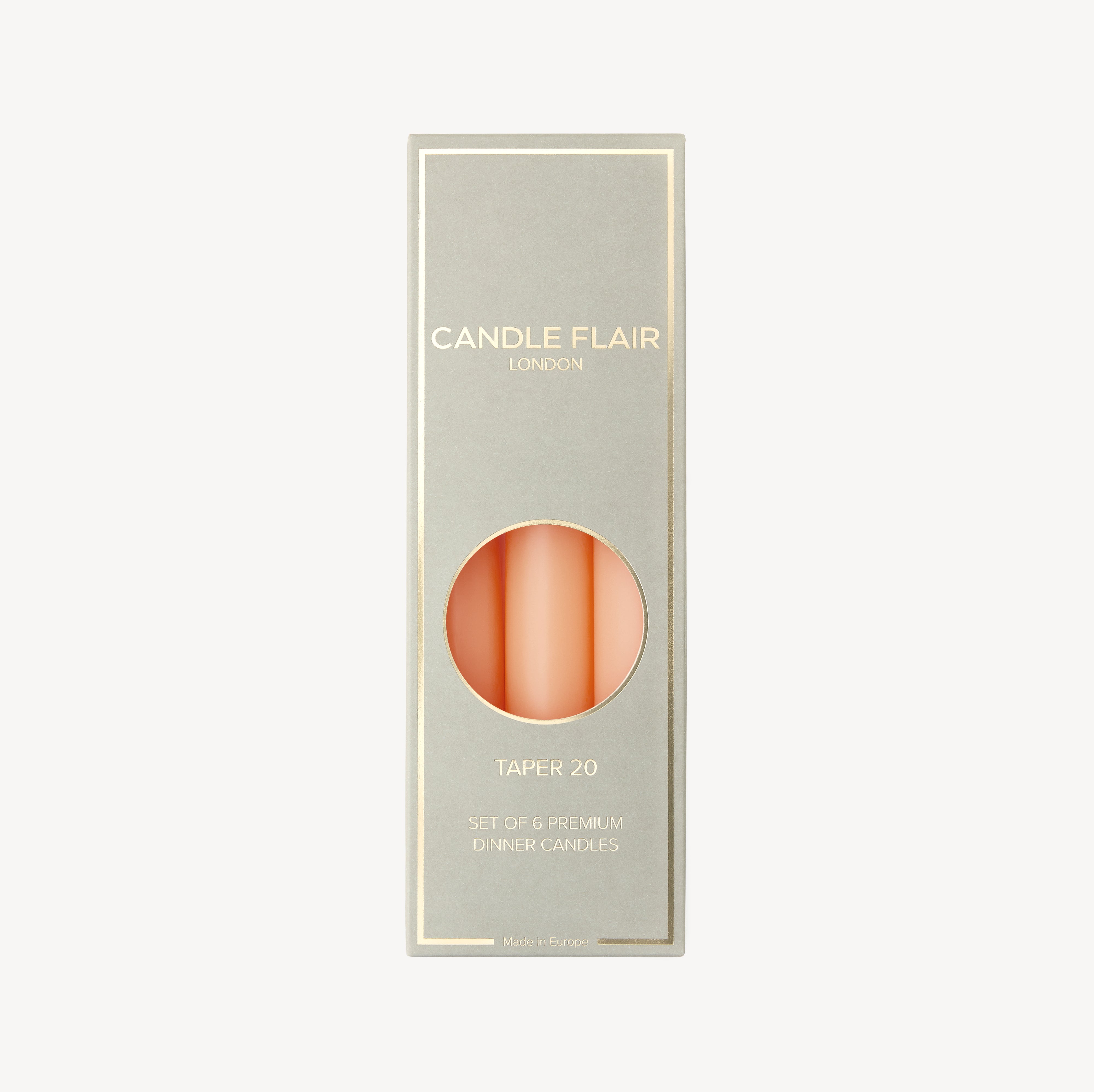 Box of 6 Candles - Taper 20 - Peach