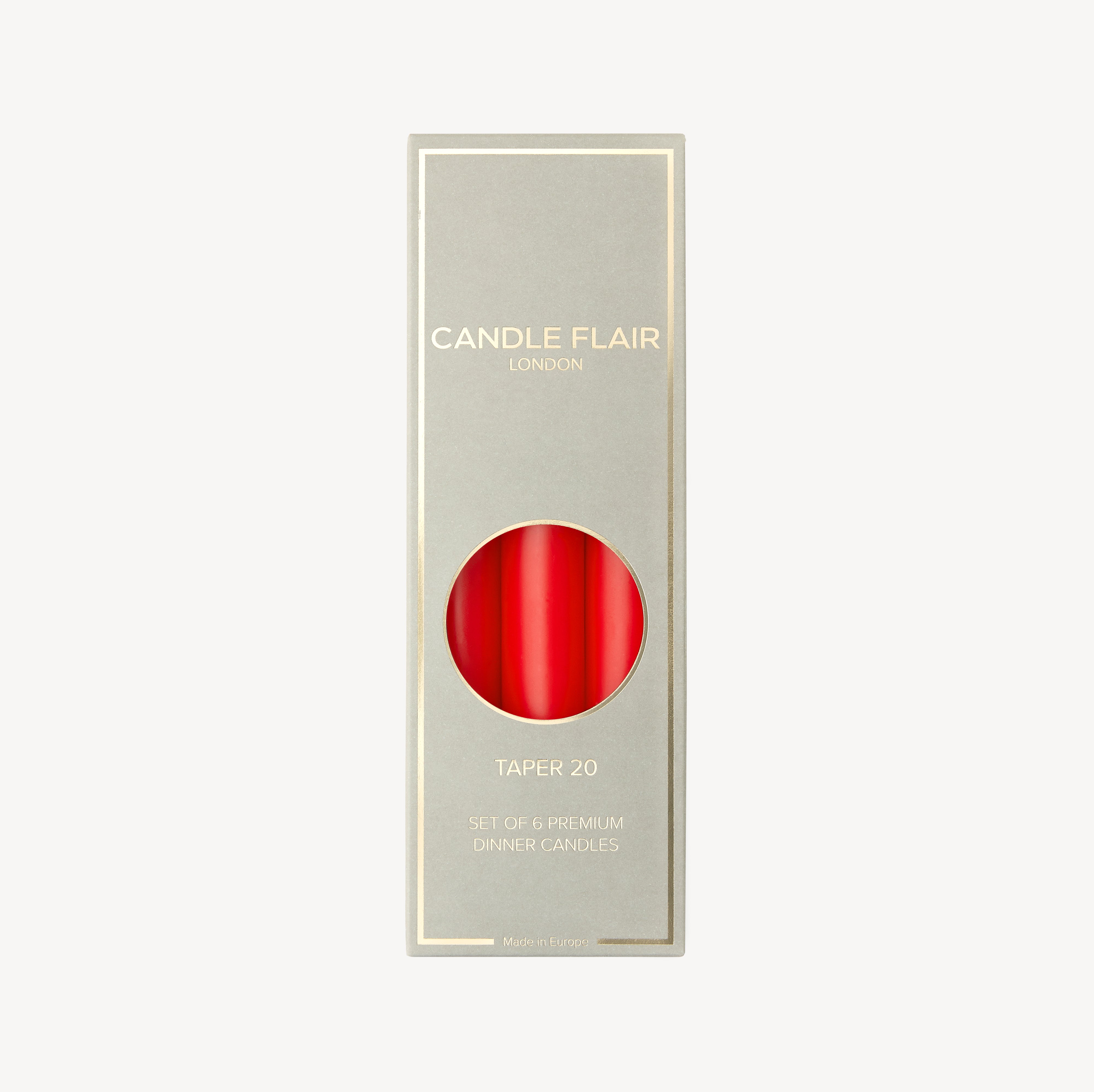 Box of 6 Candles - Taper 20 - Ruby Red