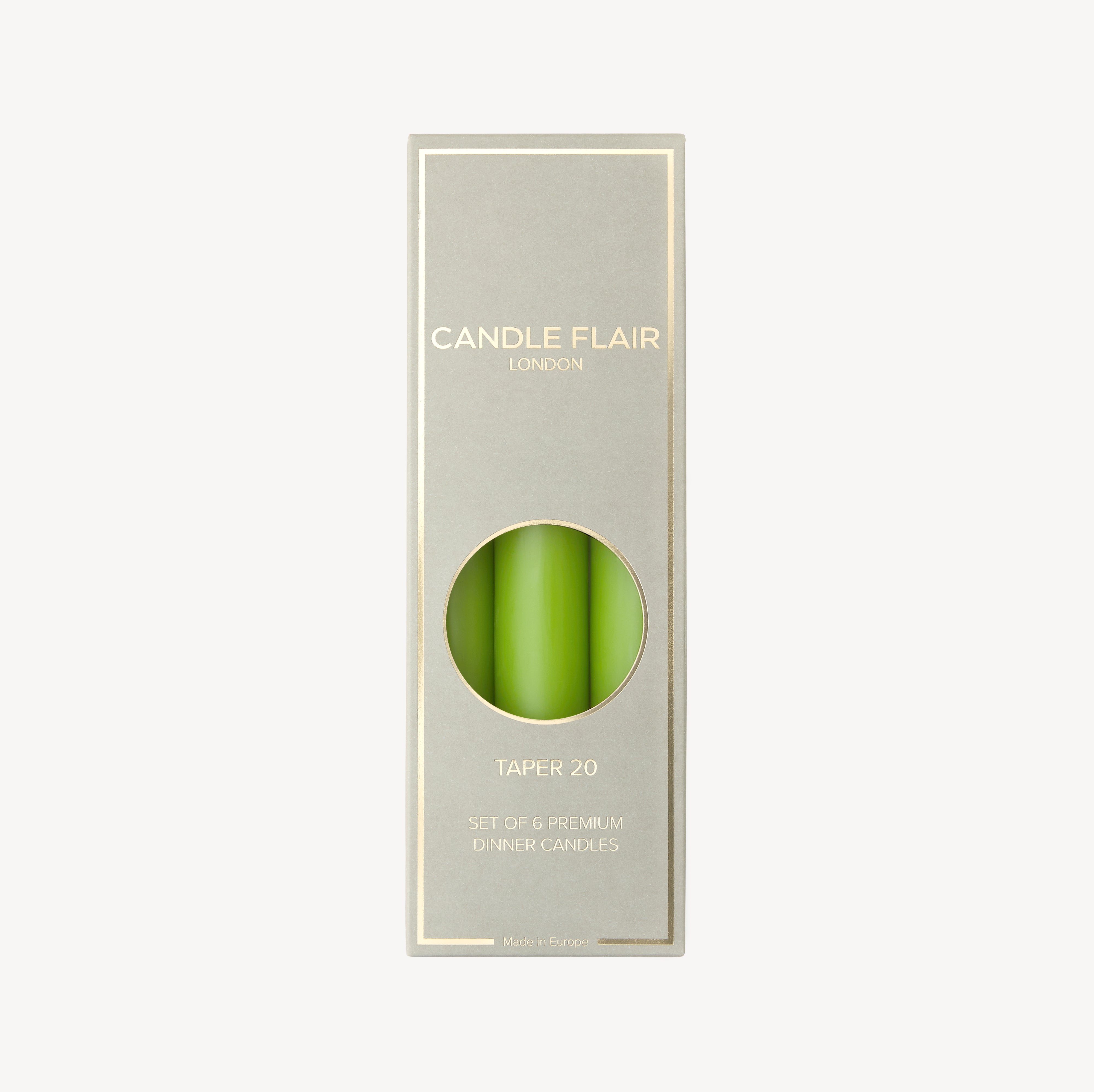 Box of 6 Candles - Taper 20 - Spring Green