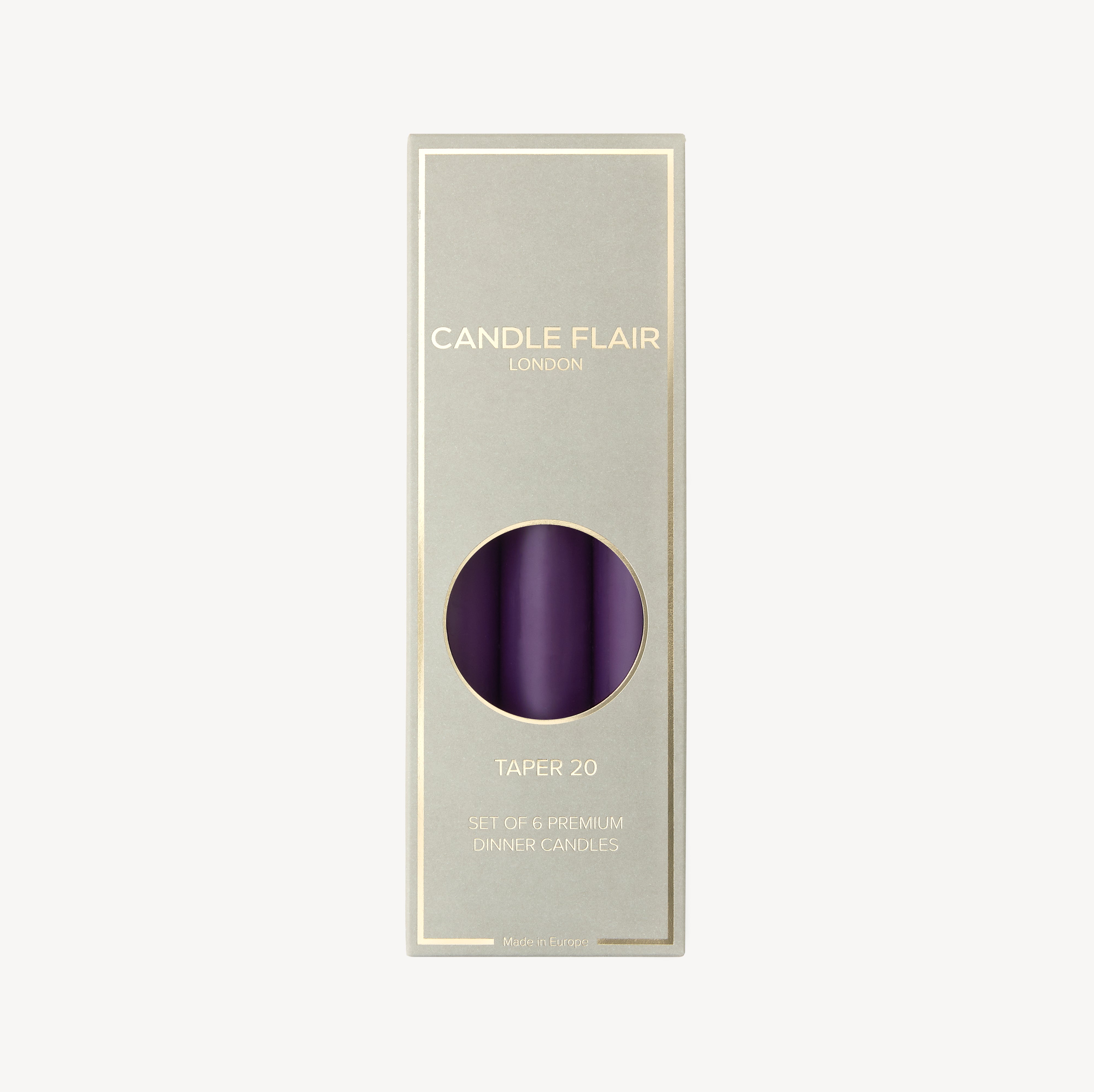 Box of 6 Candles - Taper 20 - Violet