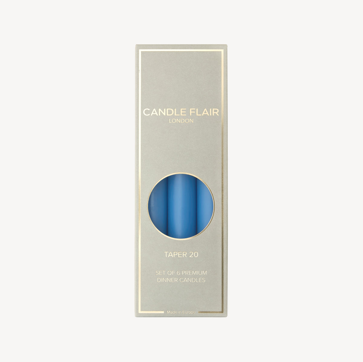 Box of 6 Candles - Taper 20 - Wedgewood Blue