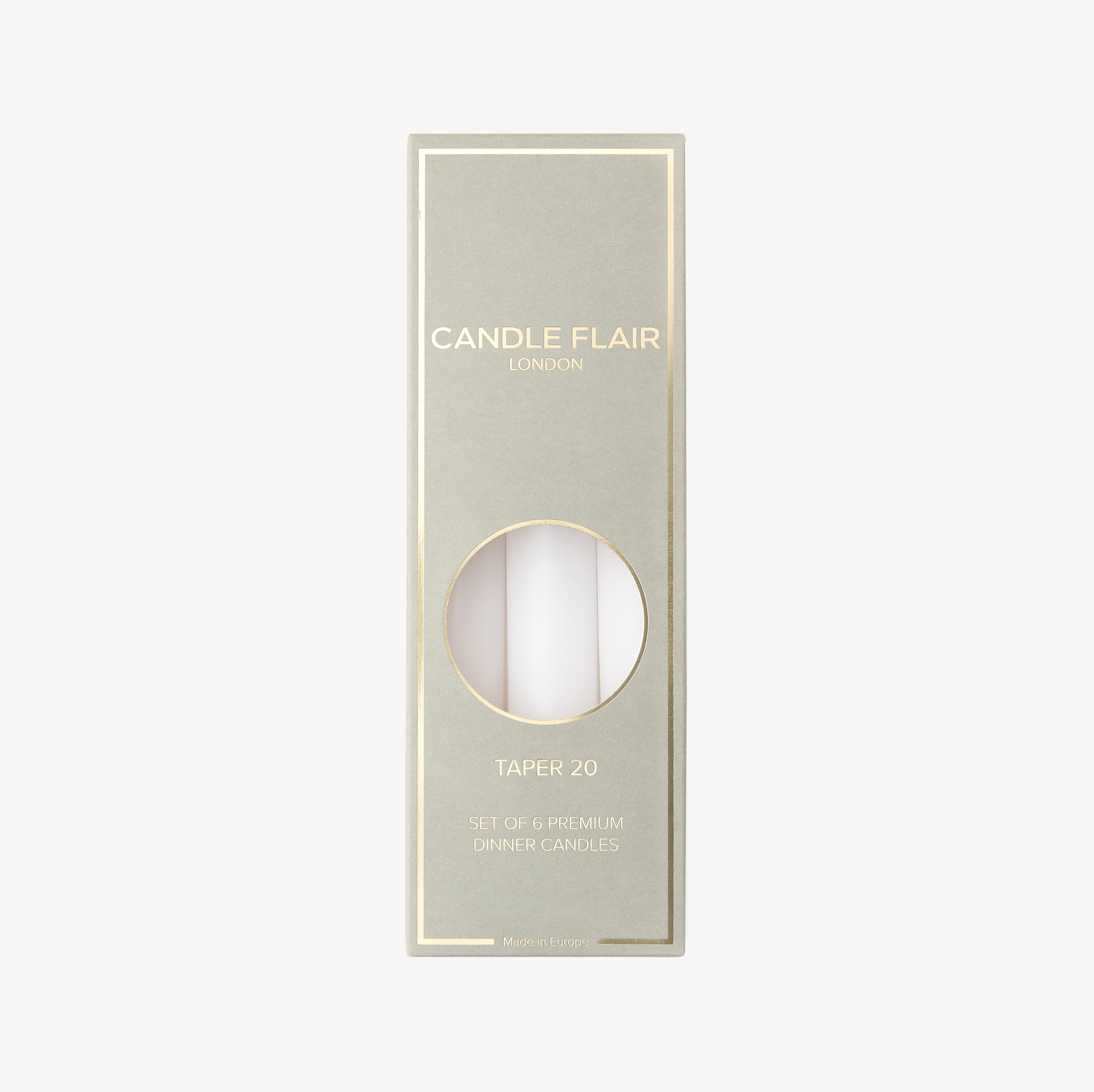 Box of 6 Candles - Taper 20 - White