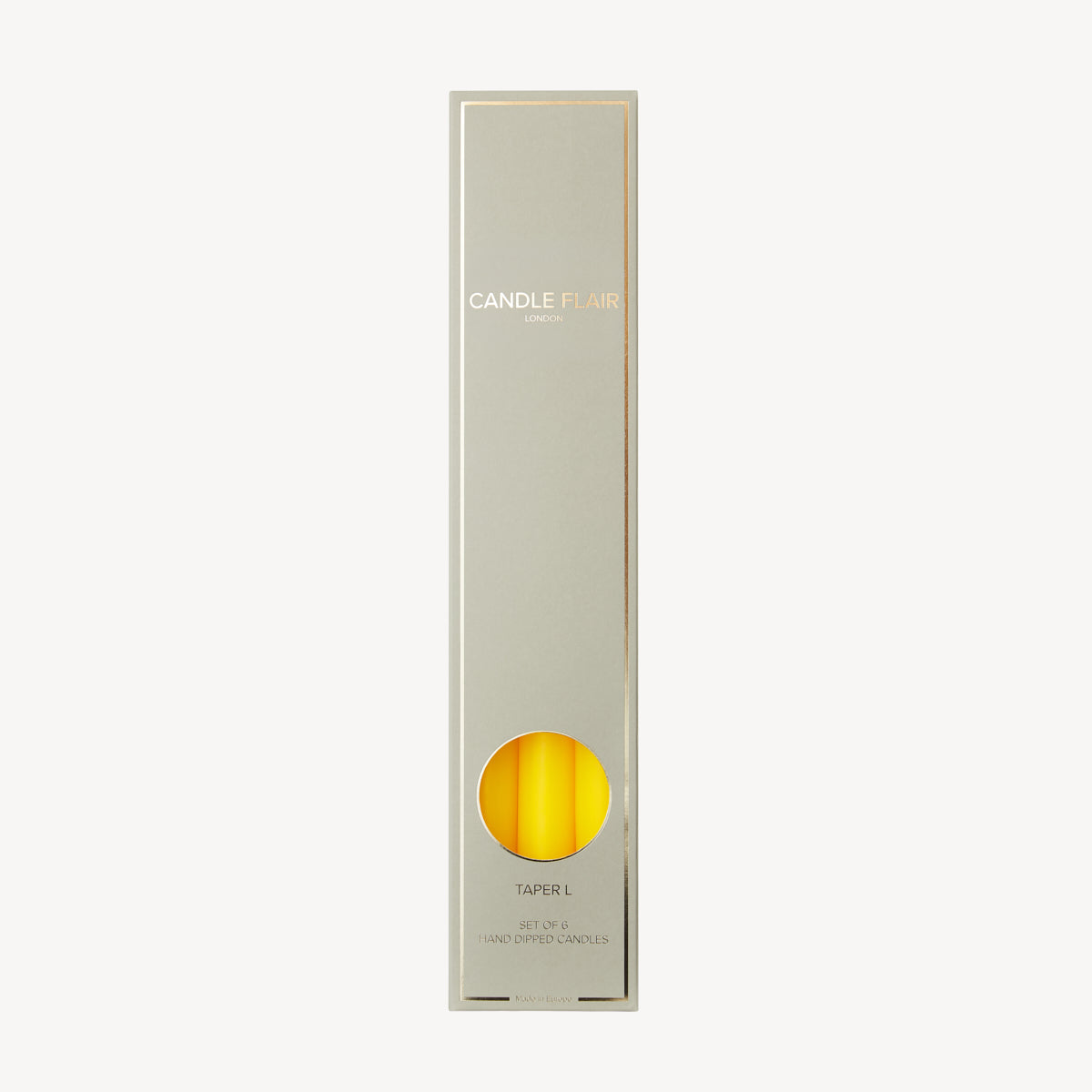 Box of 6 Candles - Taper 35 - Lemon Yellow