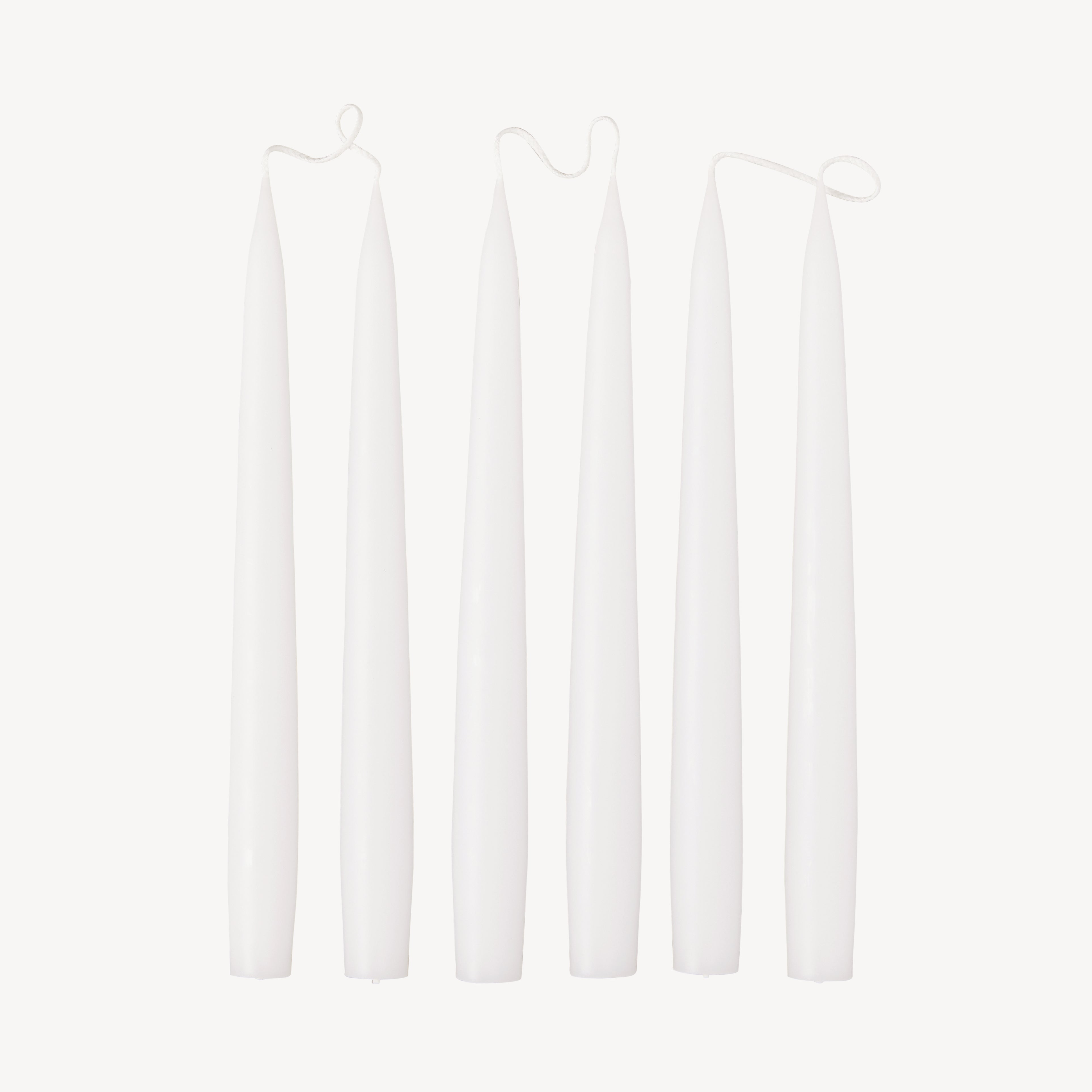 Box of 6 Candles - Taper 25 - White