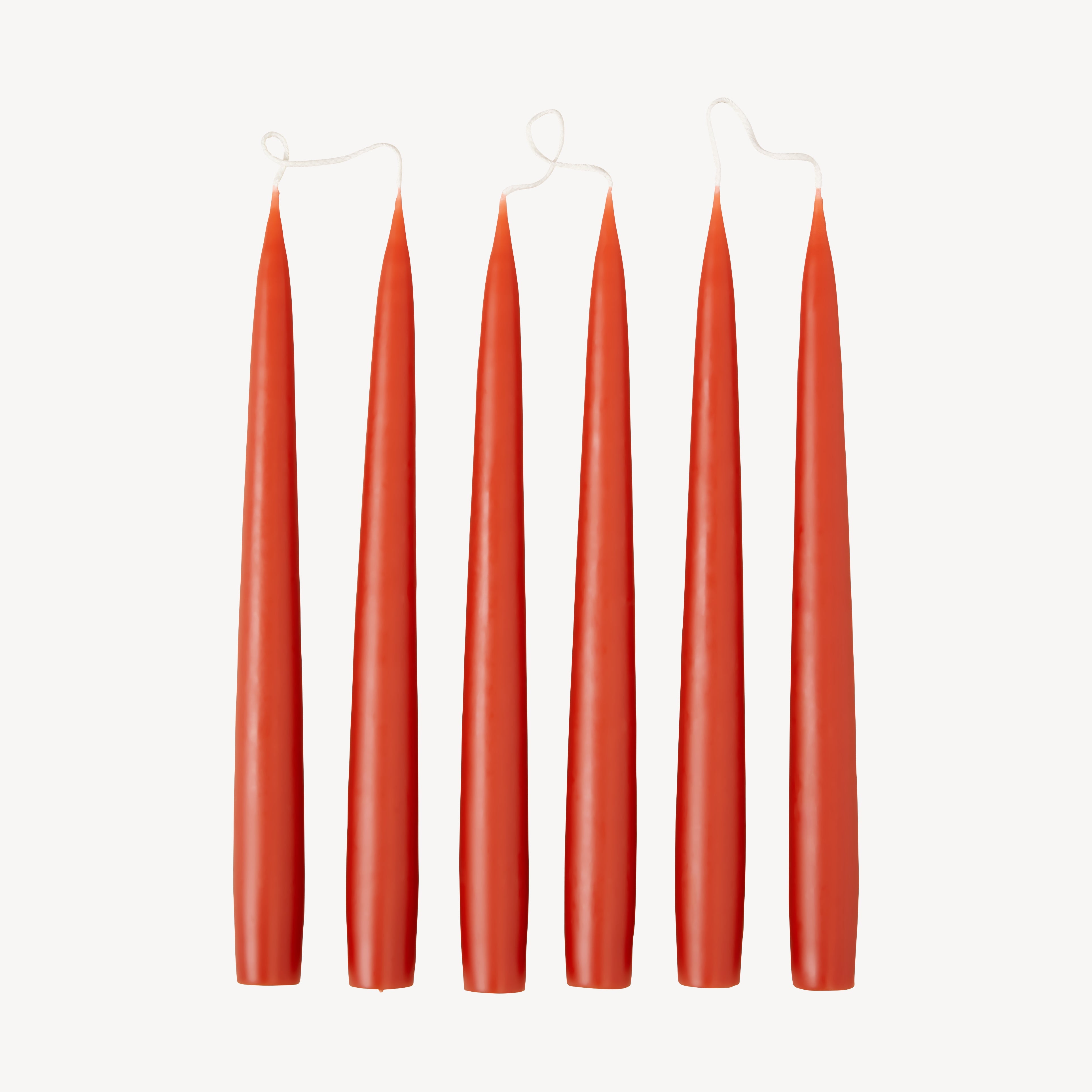 Box of 6 Candles - Taper 25 - Rust