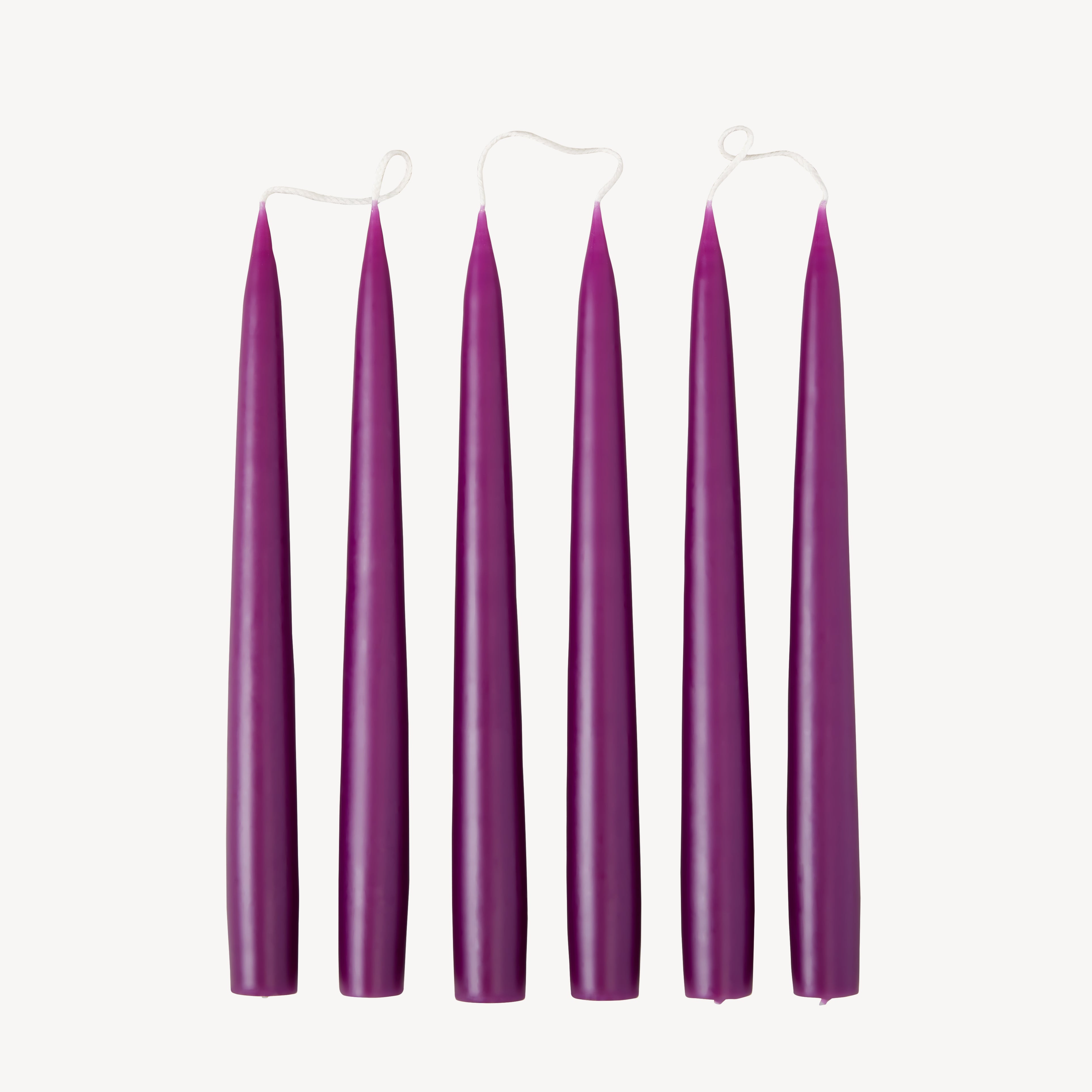 Box of 6 Candles - Taper 25 - Dark Heather