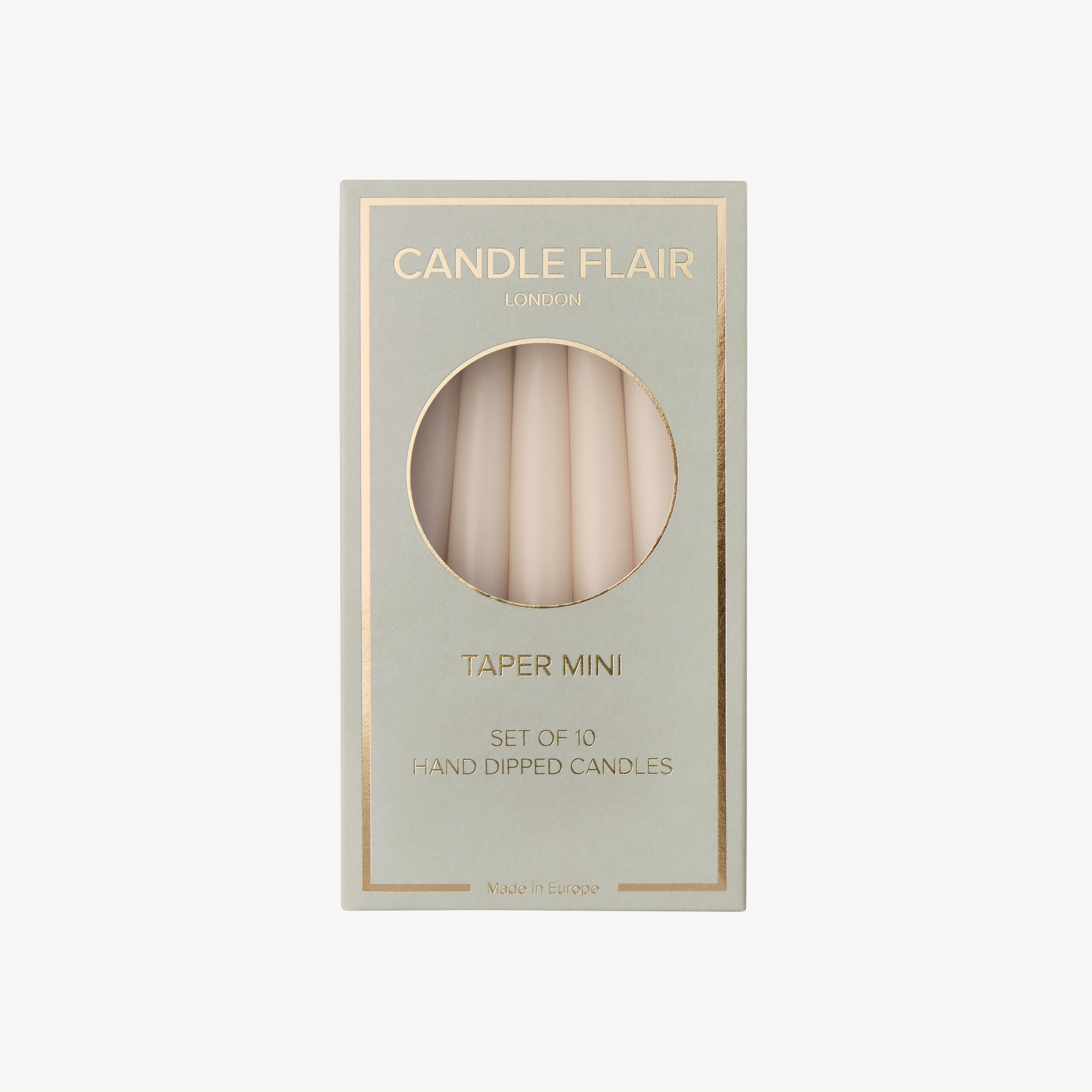 Box of 10 Candles - Taper Mini - Nude