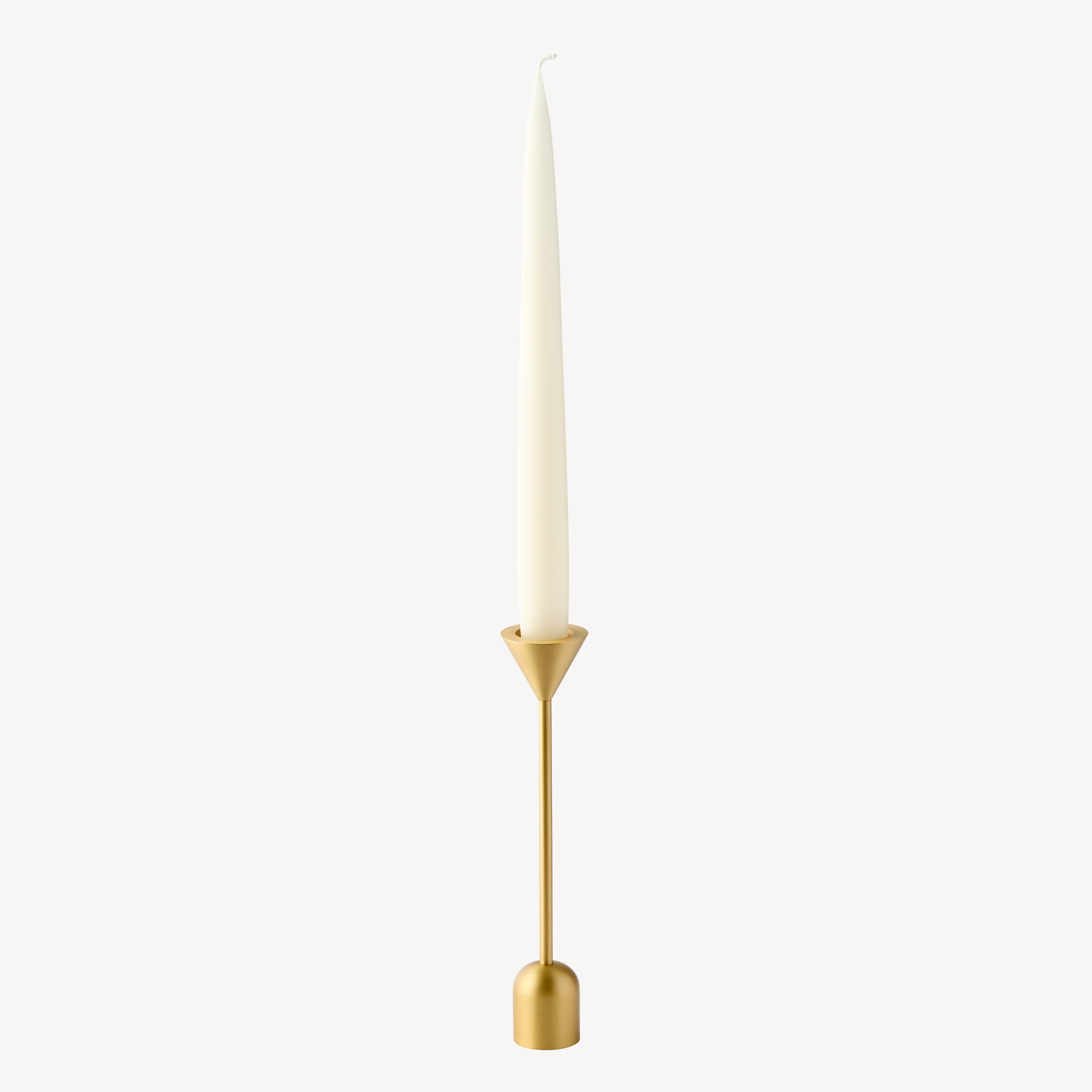 Small Reversible Totem Candlestick - Satin Brass