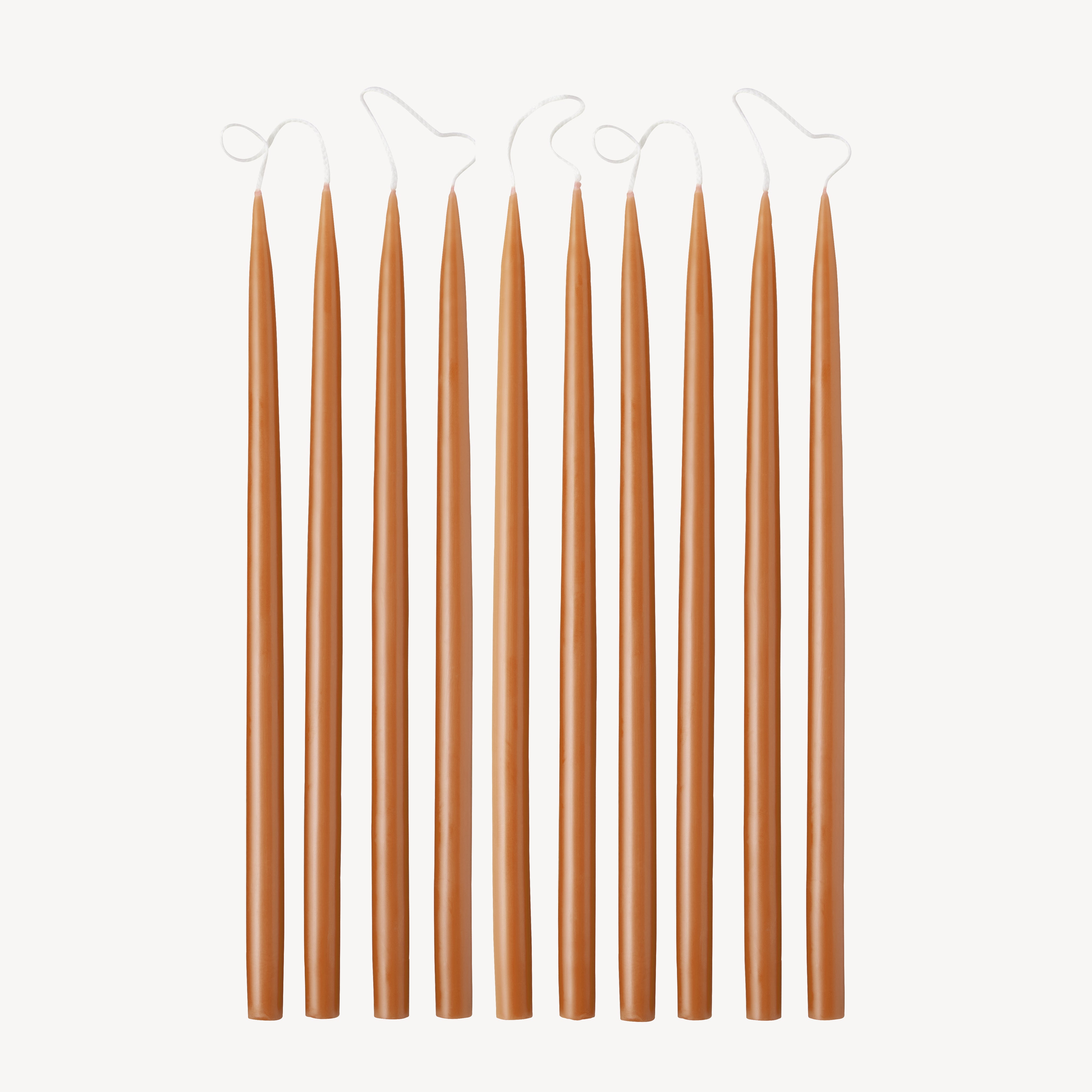 Box of 10 Candles - Taper 28 Skinny - Caramel
