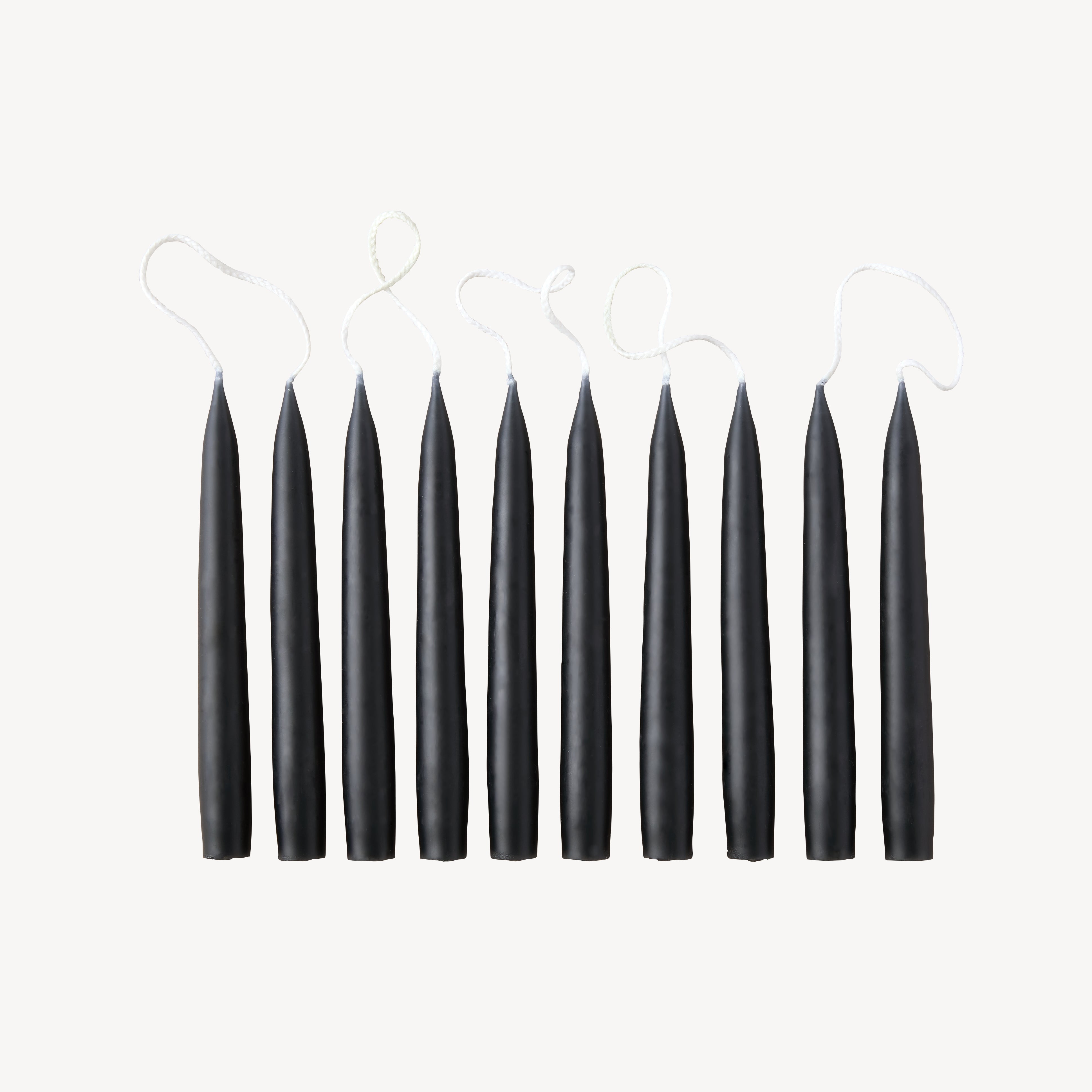 Box of 10 Candles - Taper Mini - Black