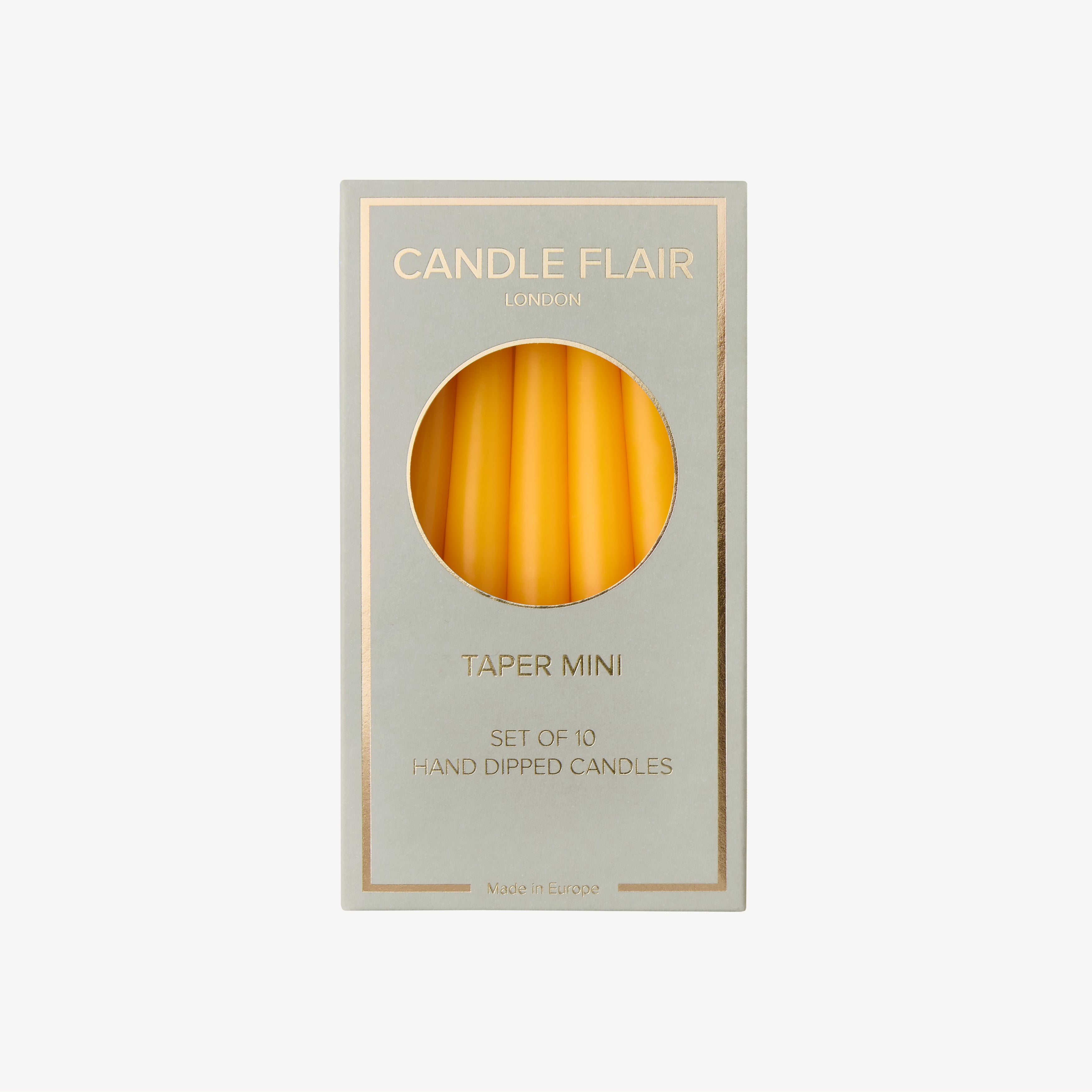 Box of 10 Candles - Taper Mini - Butterscotch