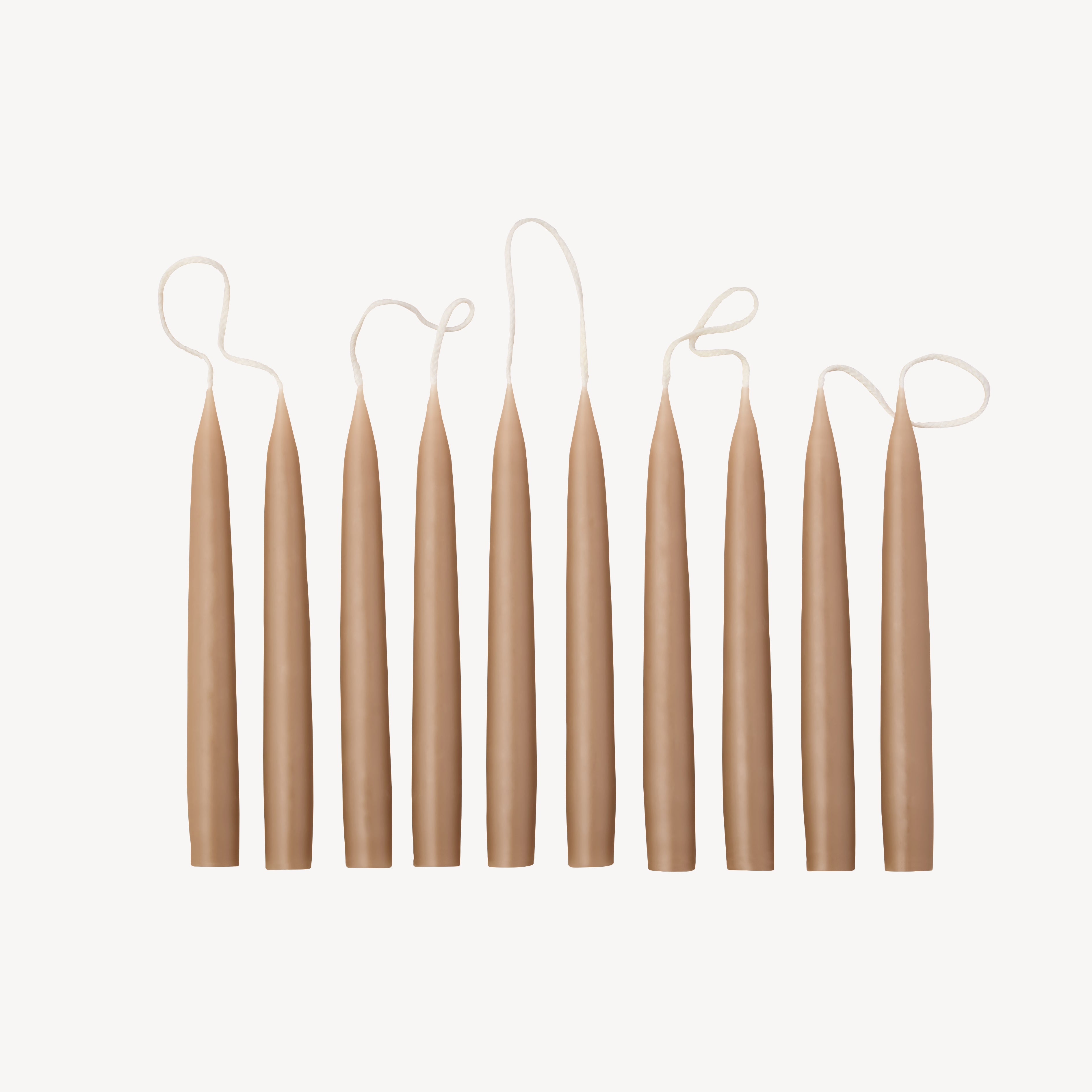 Box of 10 Candles - Taper Mini - Cappuccino
