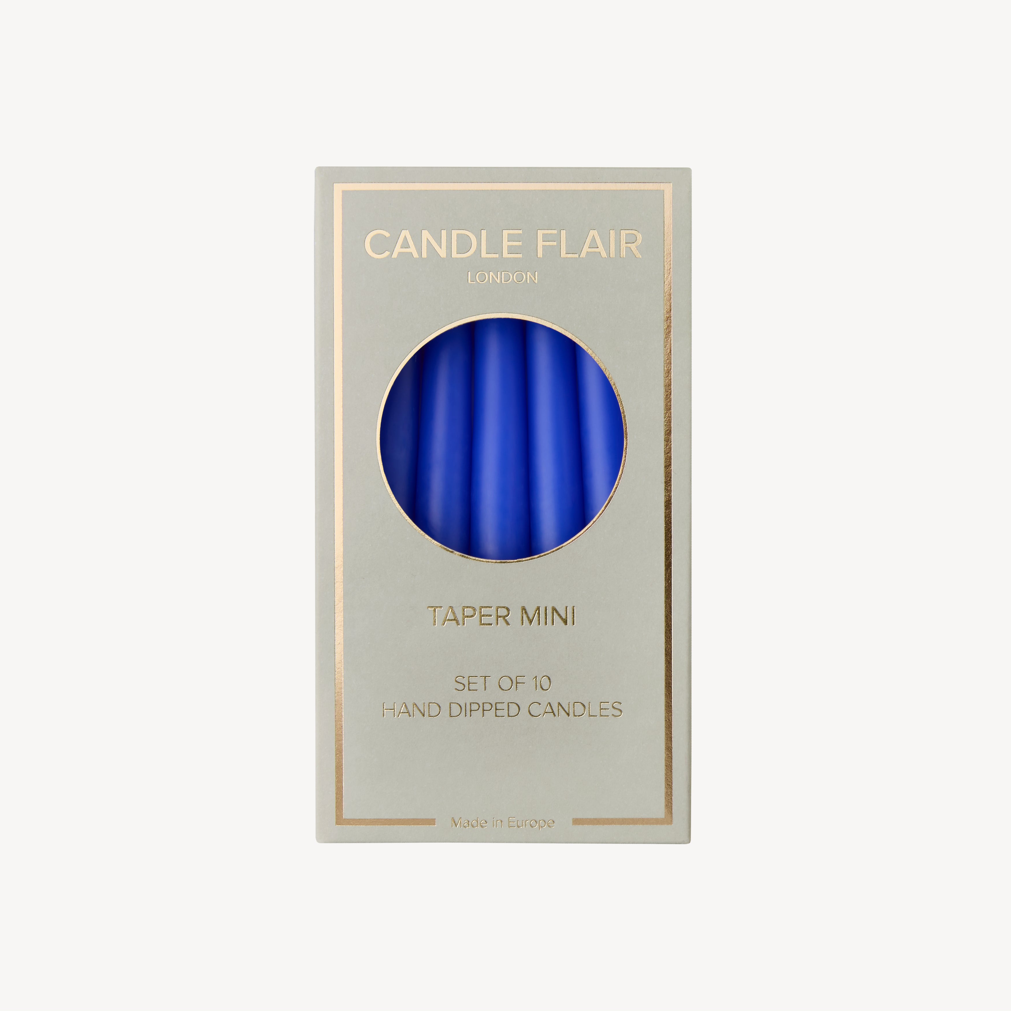 Box of 10 Candles - Taper Mini - Cobalt Blue