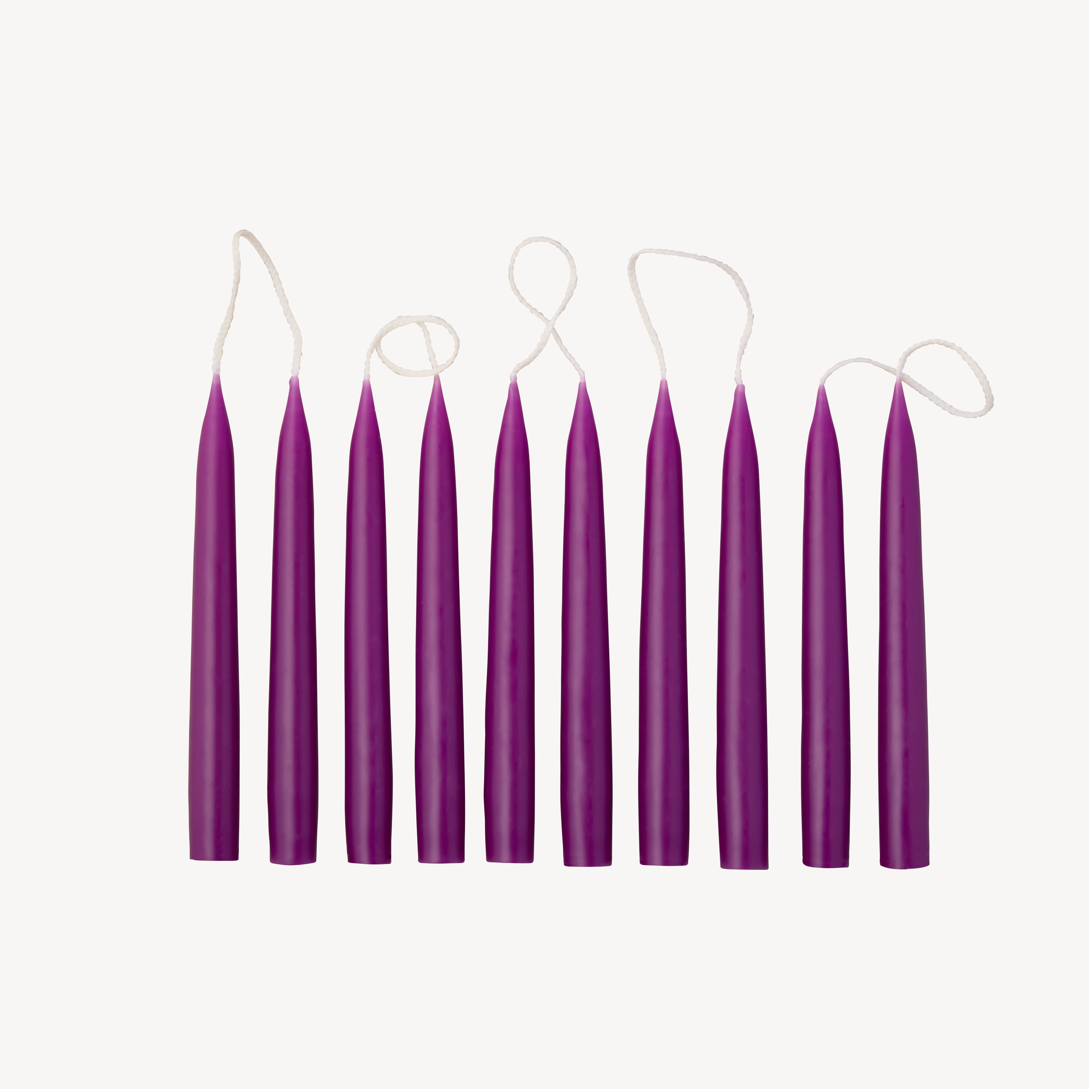 Box of 10 Candles - Taper Mini - Dark Heather