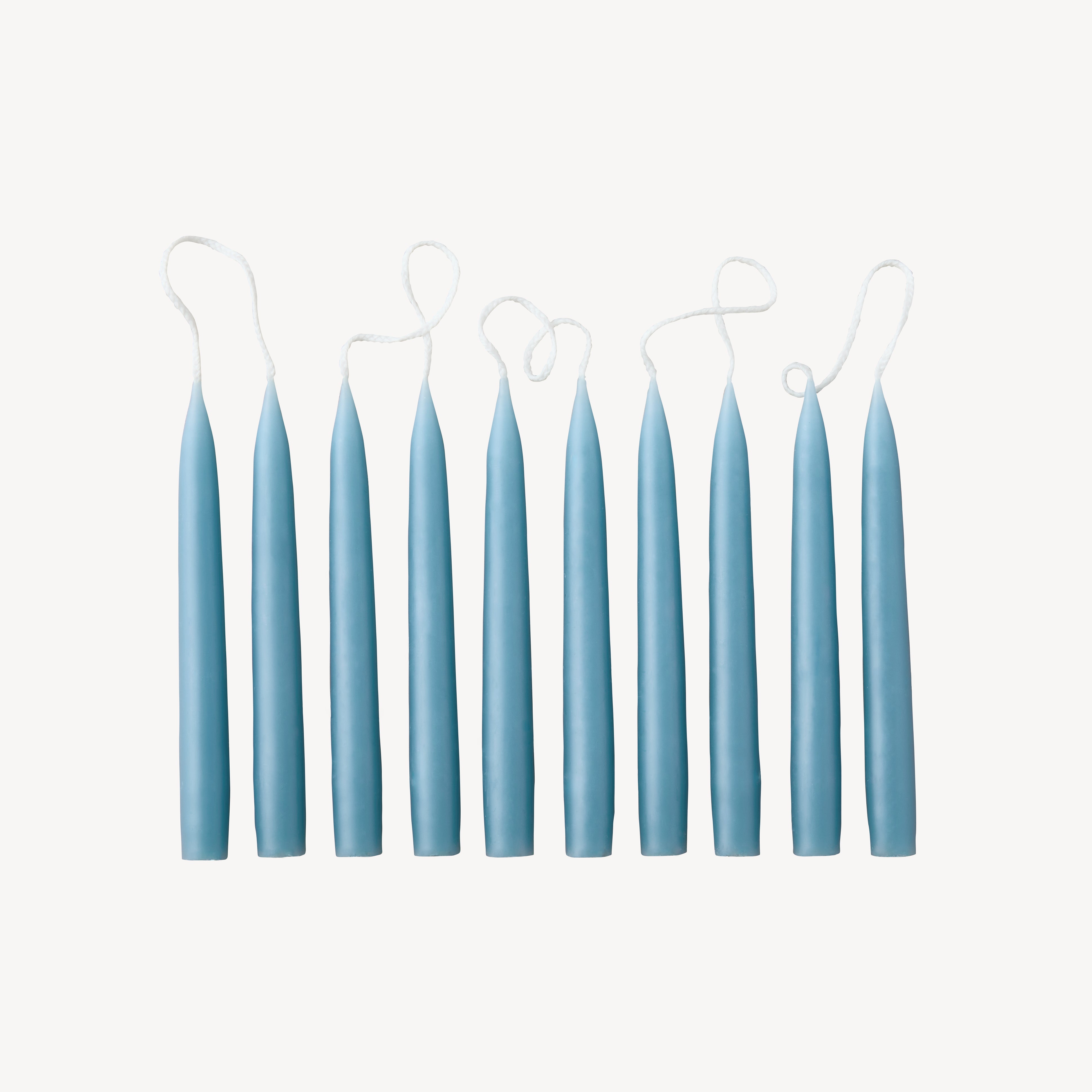 Box of 10 Candles - Taper Mini - Grey Blue