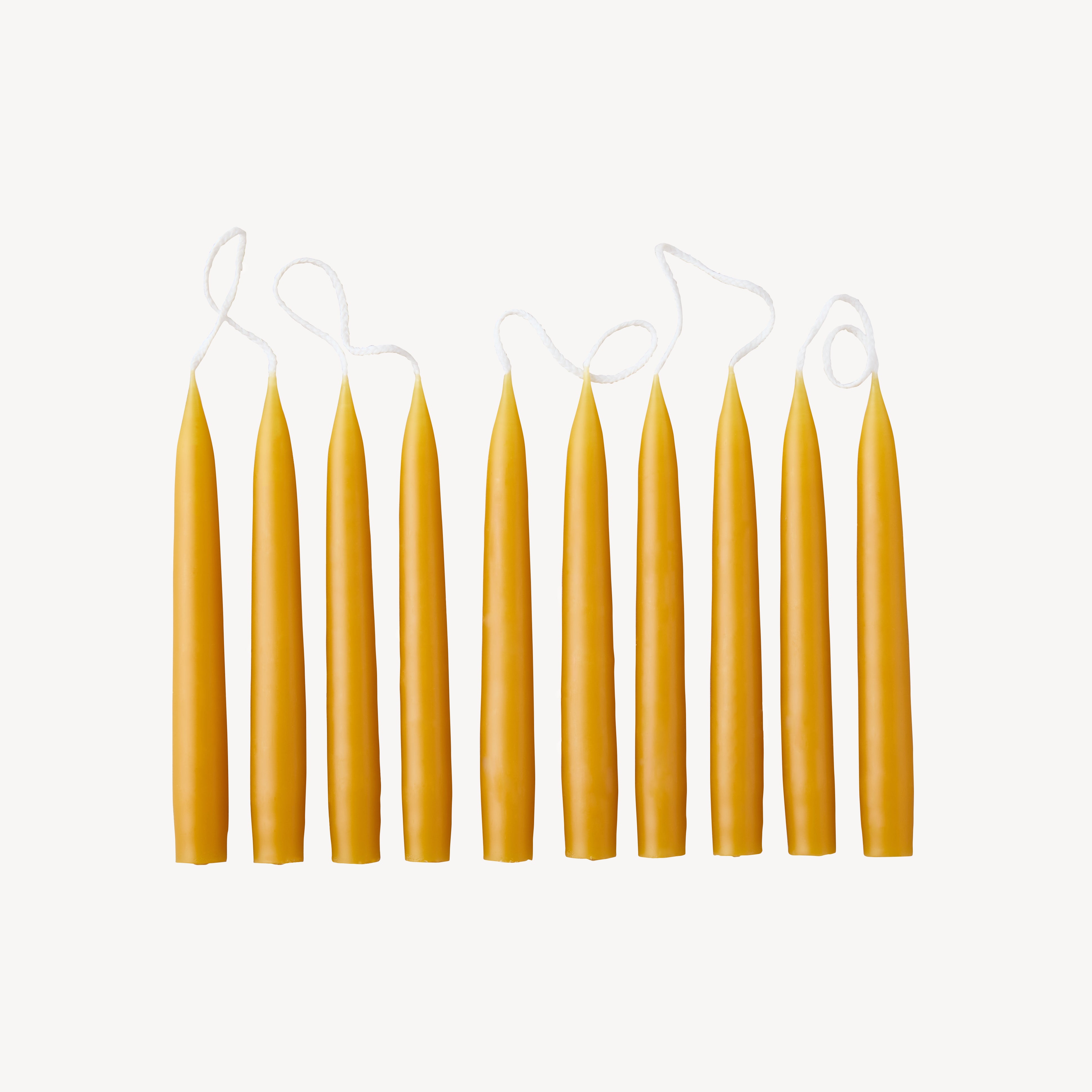 Box of 10 Candles - Taper Mini - Honey