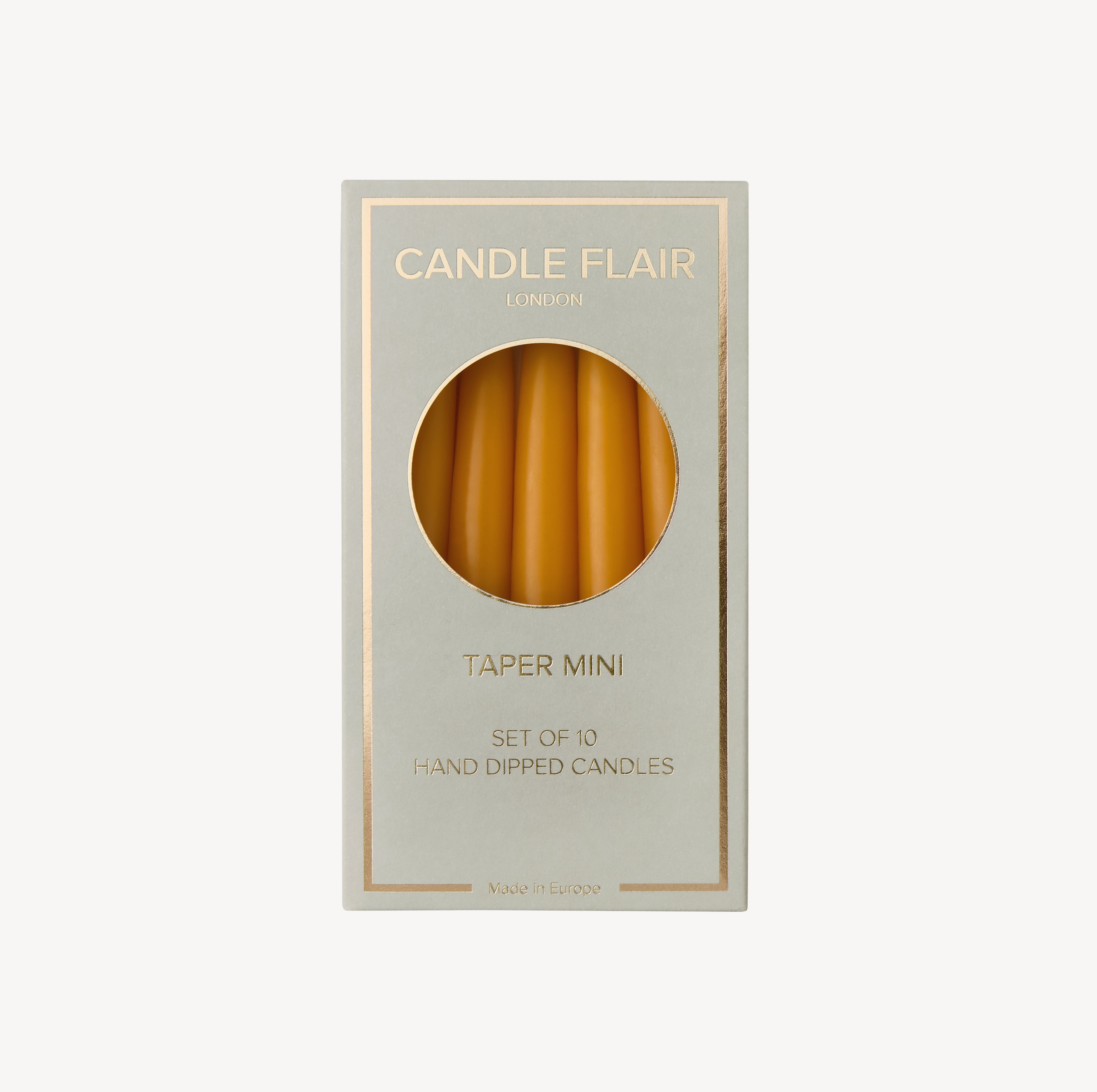 Box of 10 Candles - Taper Mini - Honey