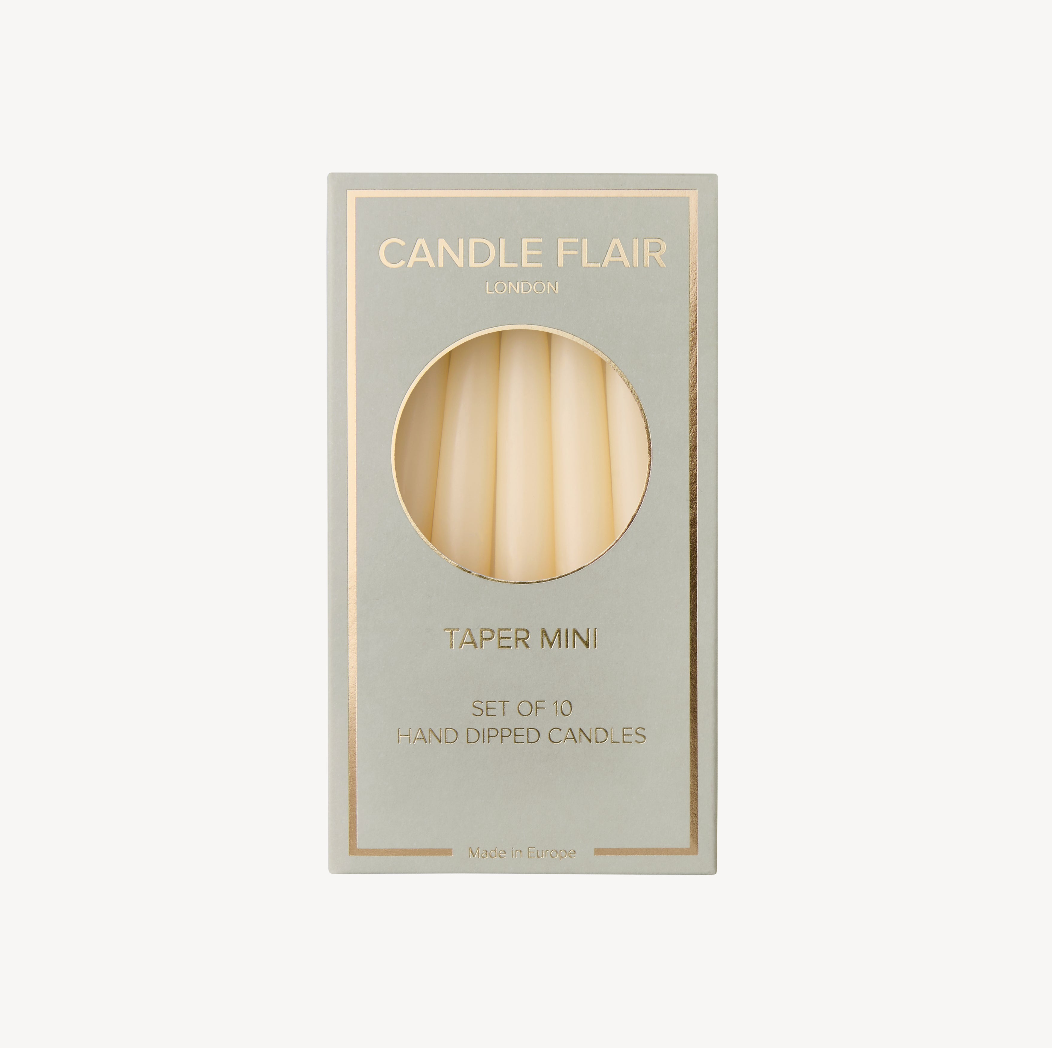 Box of 10 Candles - Taper Mini - Ivory