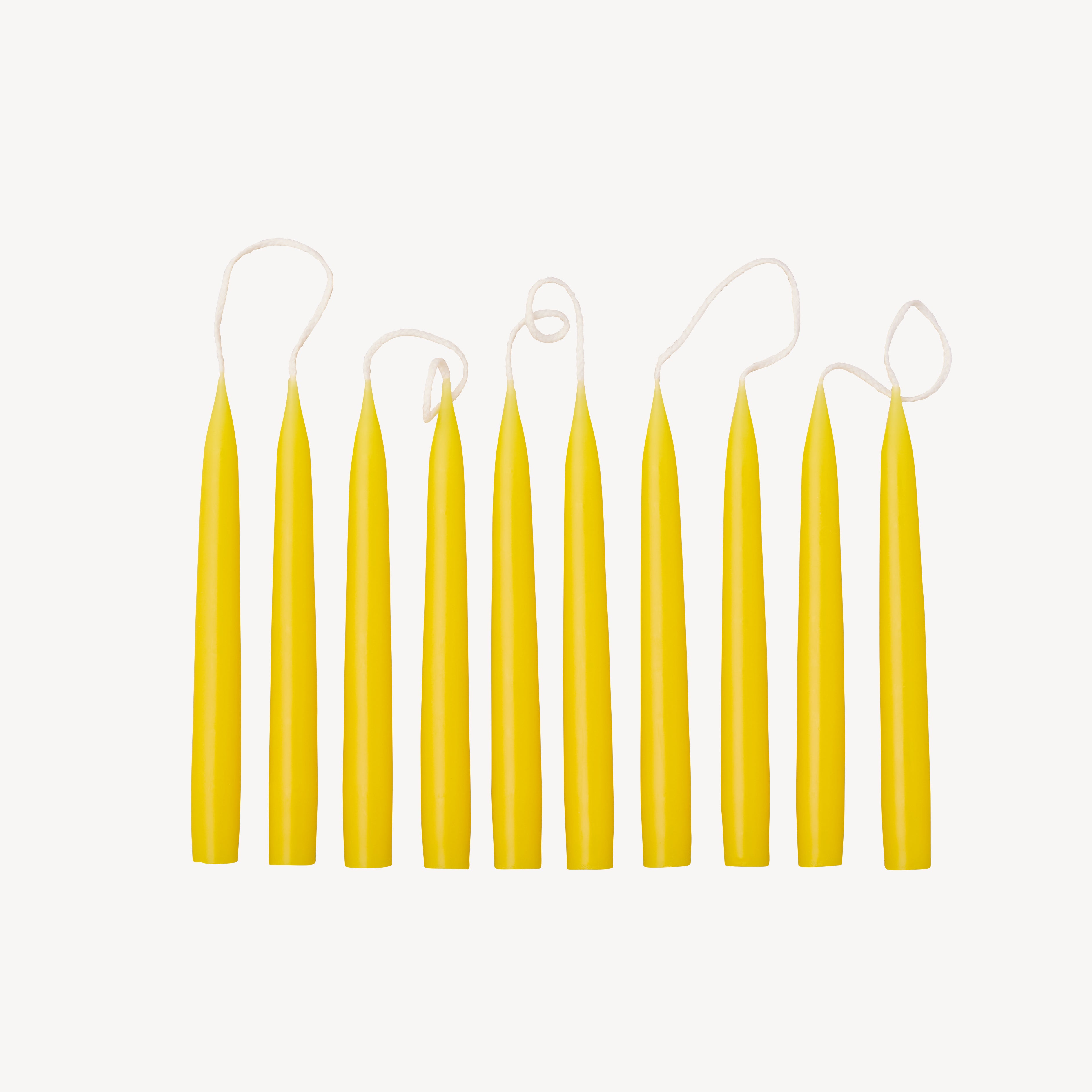 Box of 10 Candles - Taper Mini - Lemon