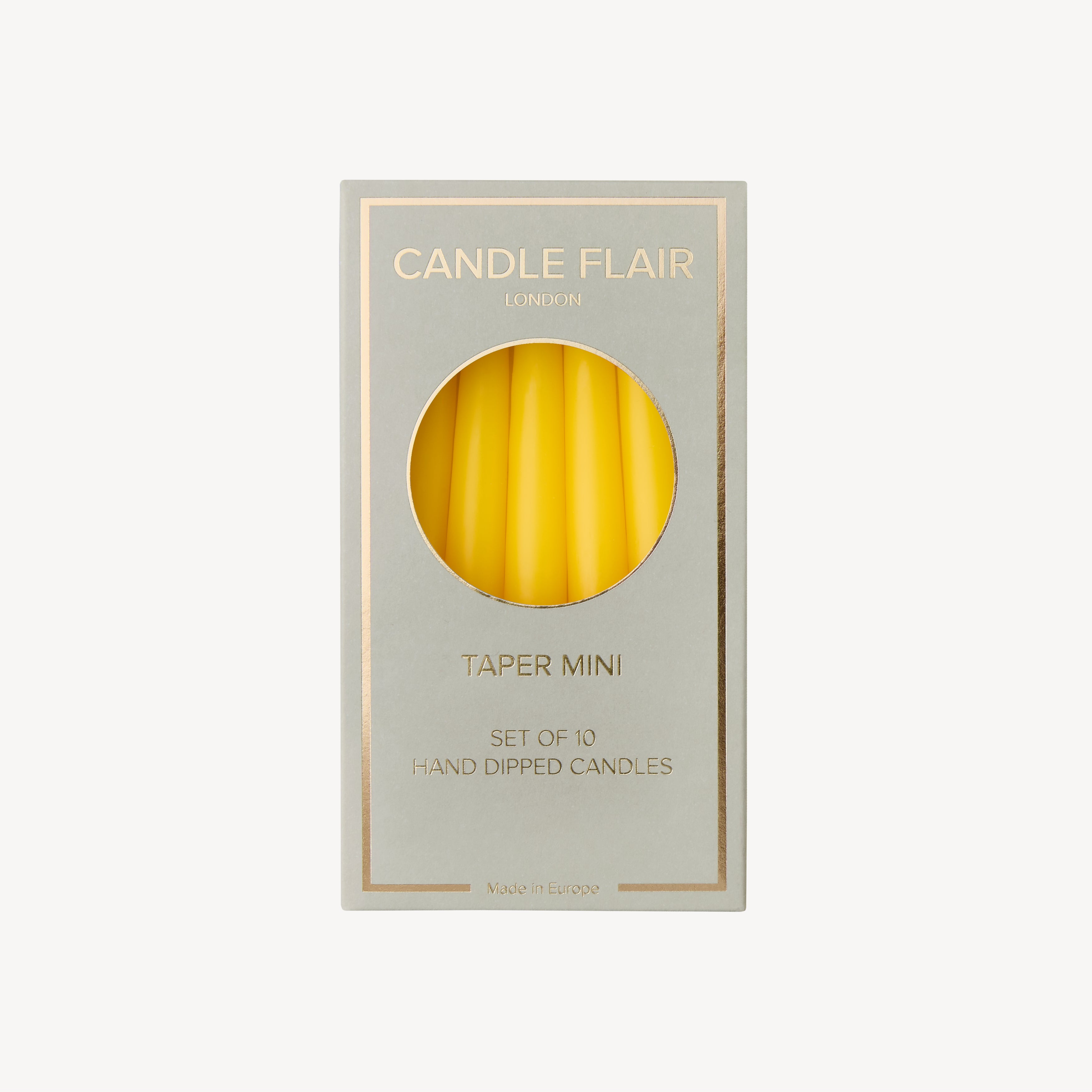 Box of 10 Candles - Taper Mini - Lemon