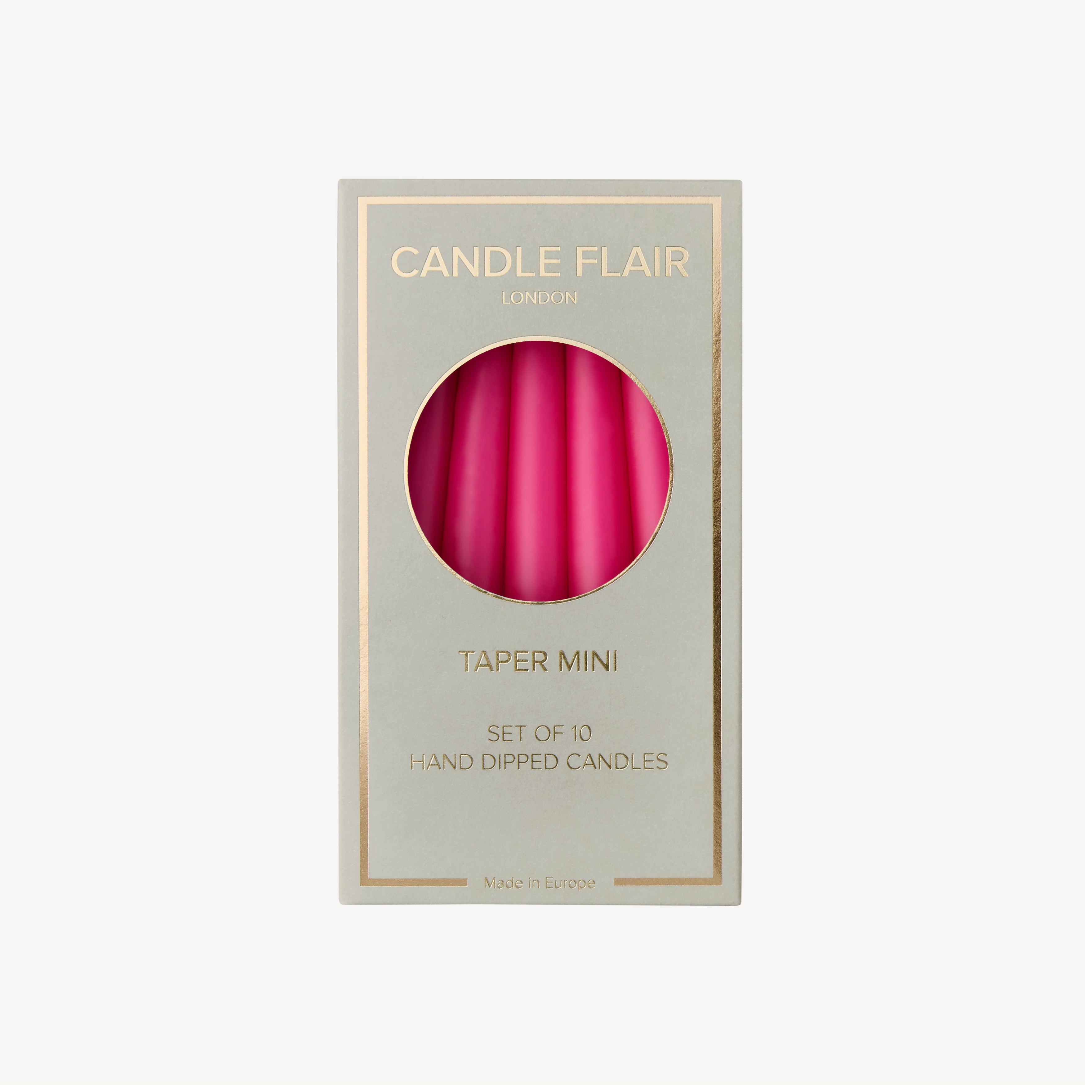 Box of 10 Candles - Taper Mini - Light Cherry