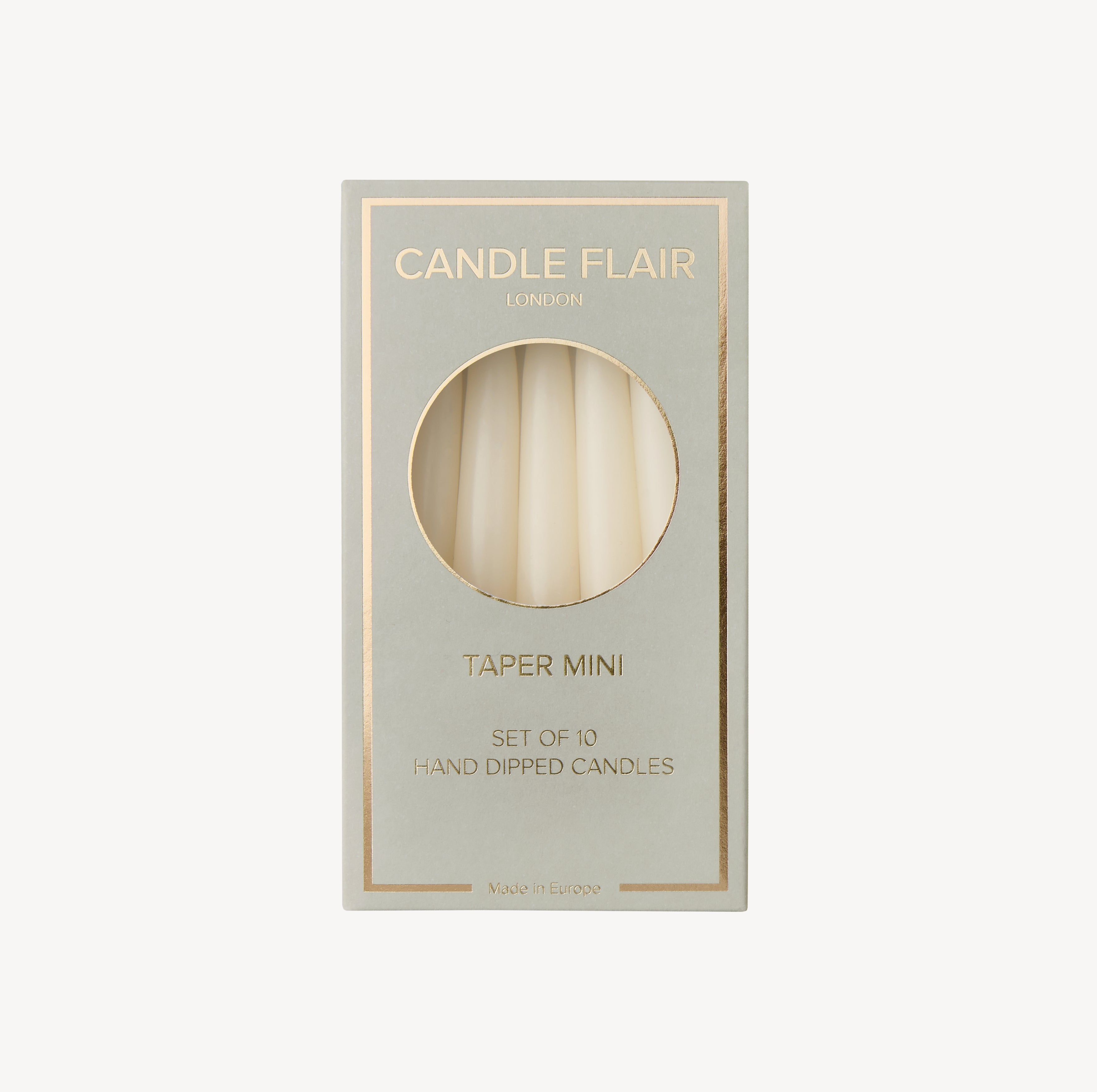 Box of 10 Candles - Taper Mini - Off White