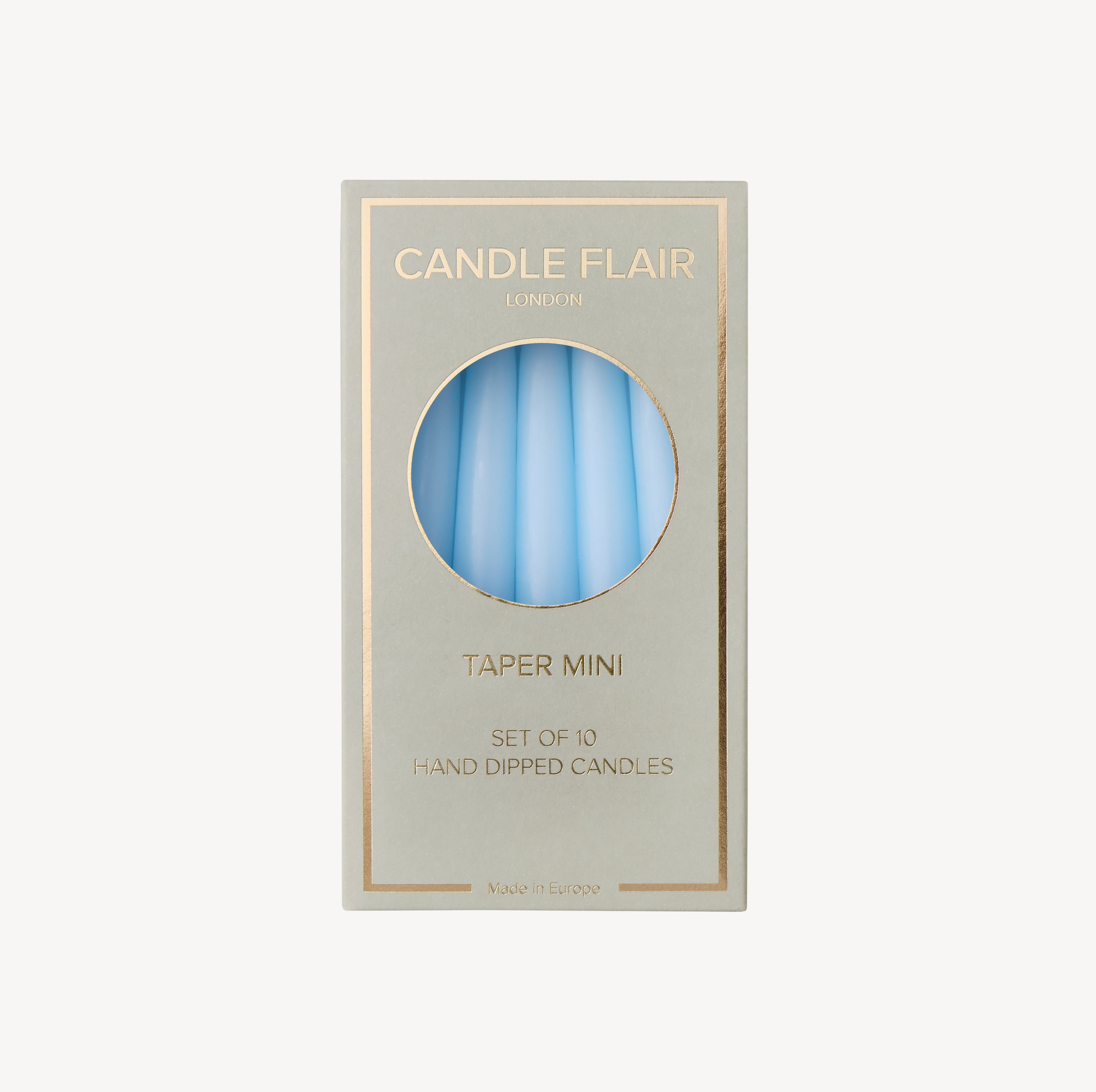 Box of 10 Candles - Taper Mini - Pale Blue