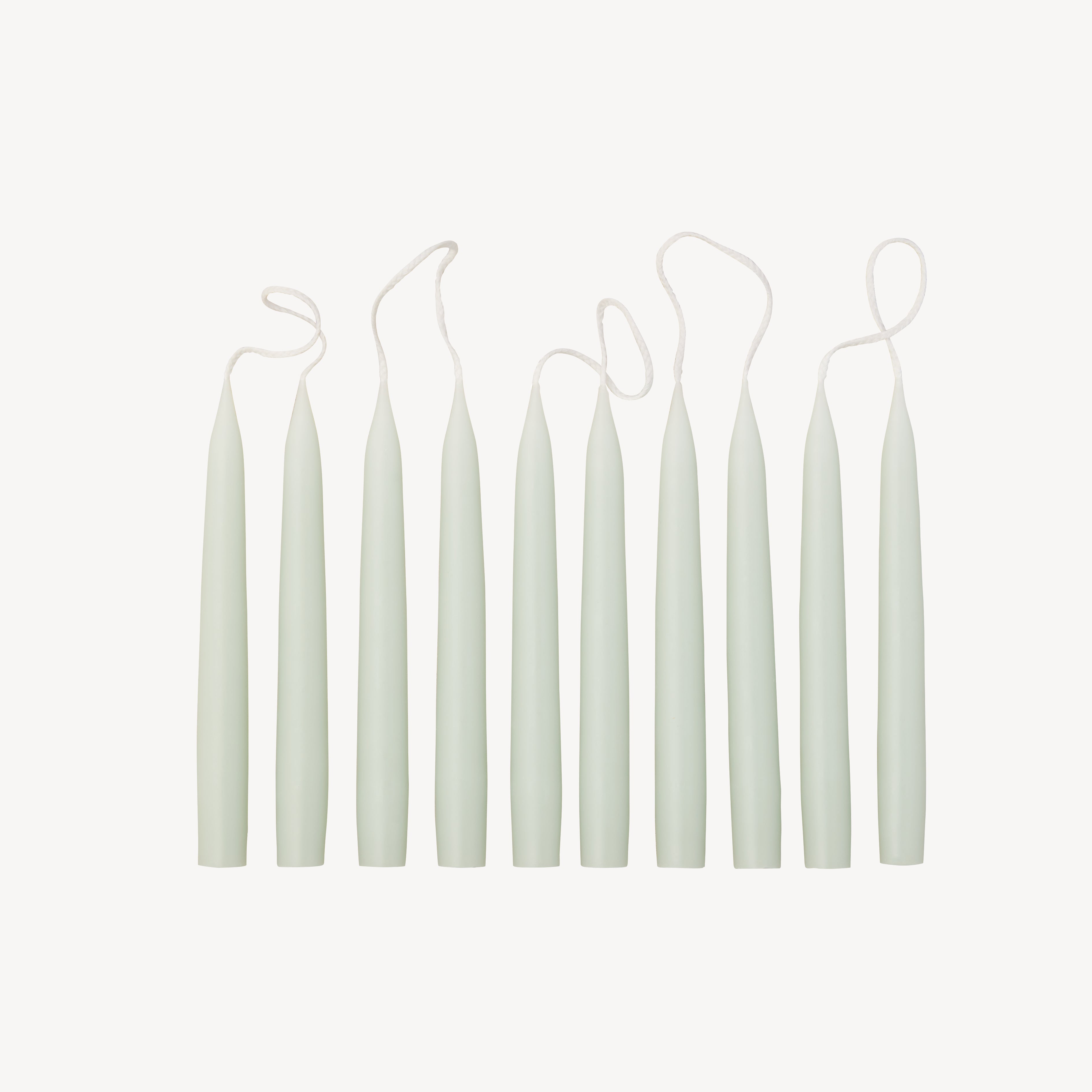 Box of 10 Candles - Taper Mini - Pale Green
