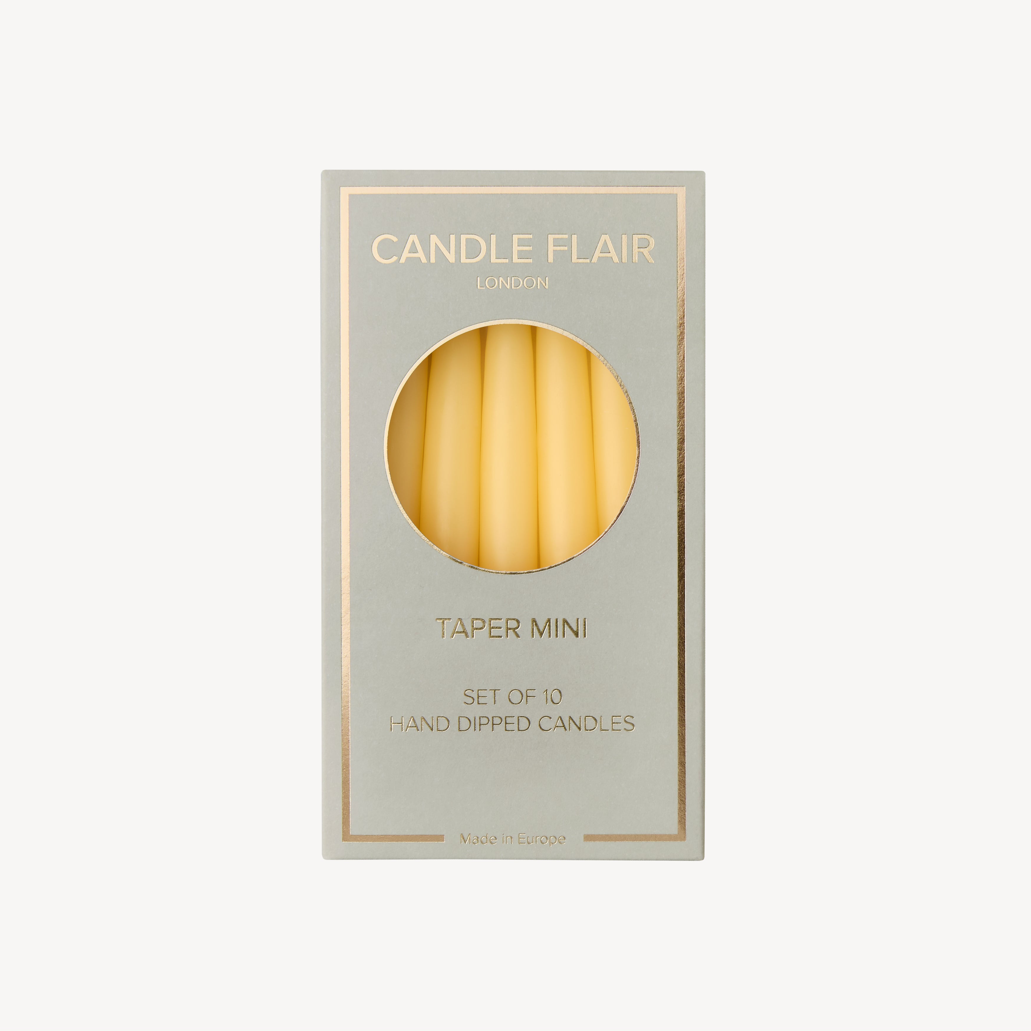 Box of 10 Candles - Taper Mini - Butter Yellow