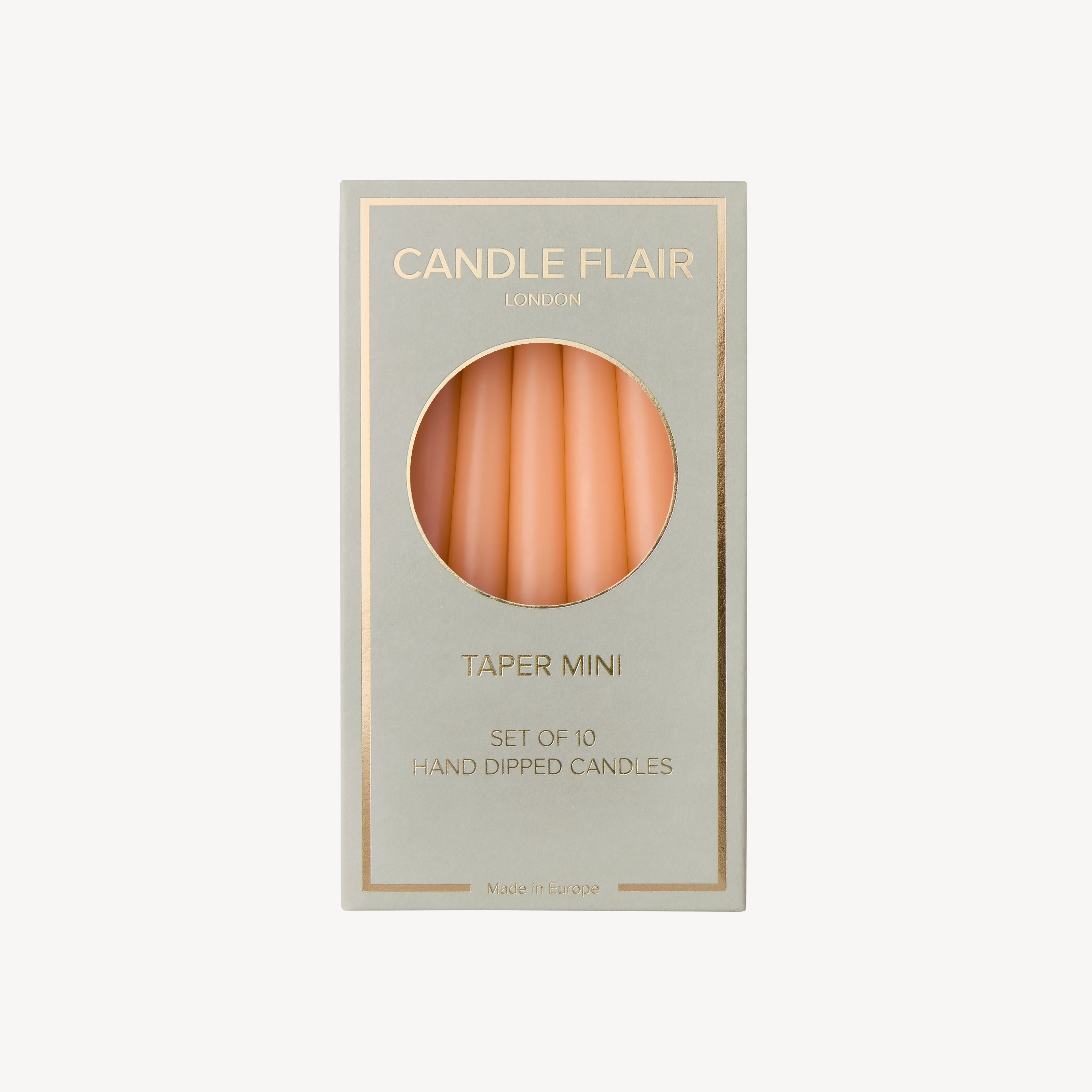 Box of 10 Candles - Taper Mini - Peach