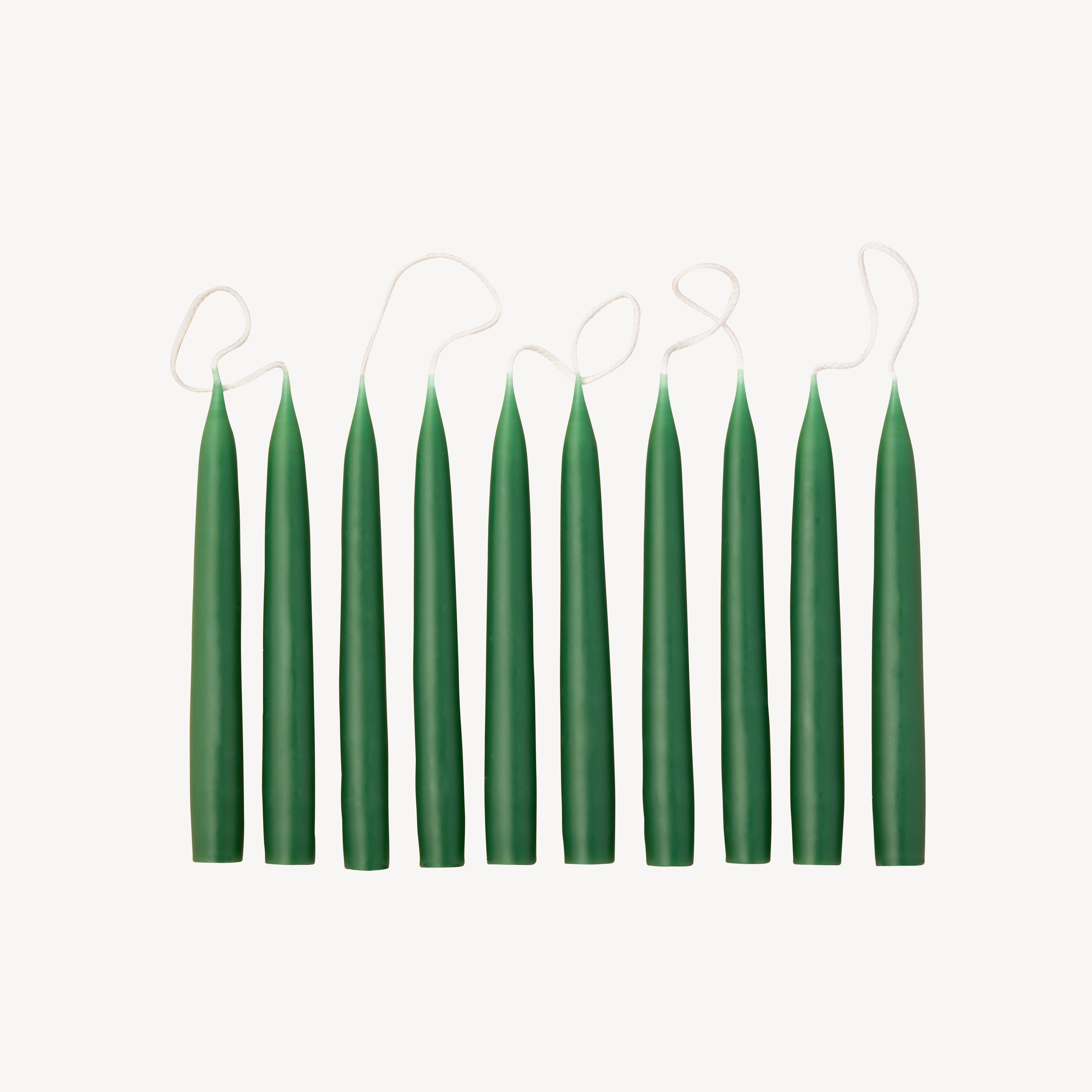 Box of 10 Candles - Taper Mini - Pine Green