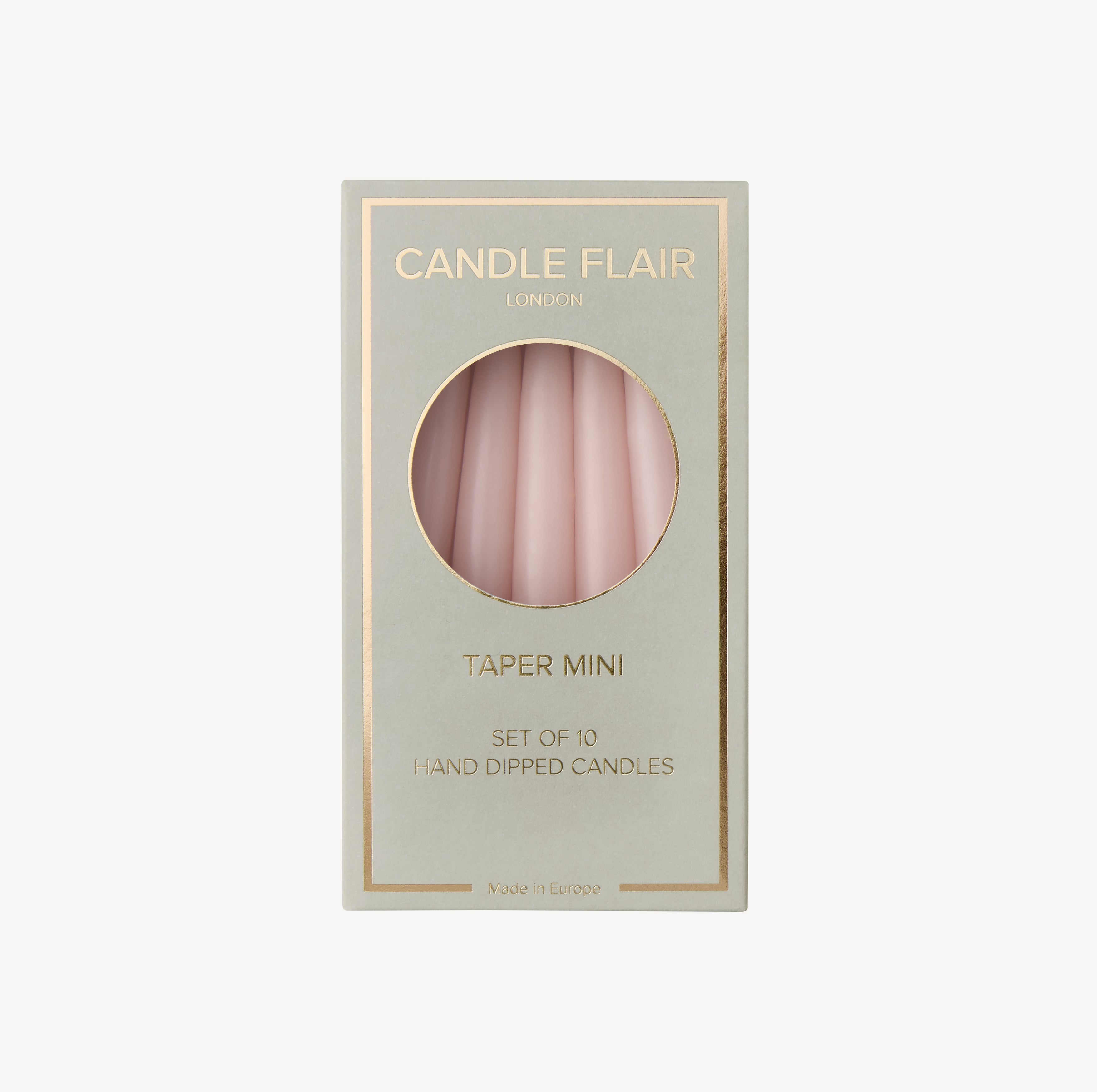 Box of 10 Candles - Taper Mini - Powder Pink