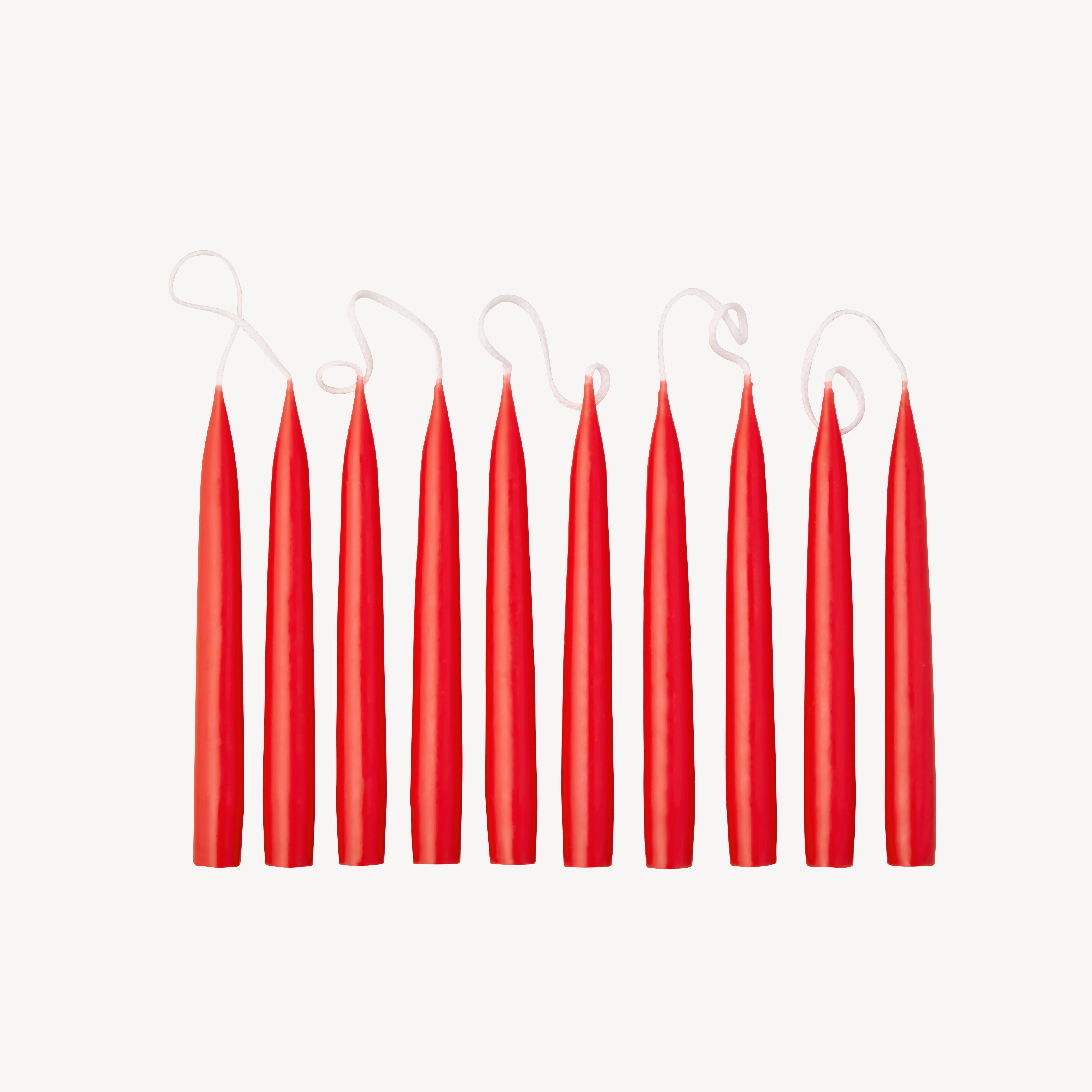 Box of 10 Candles - Taper Mini - Ruby Red