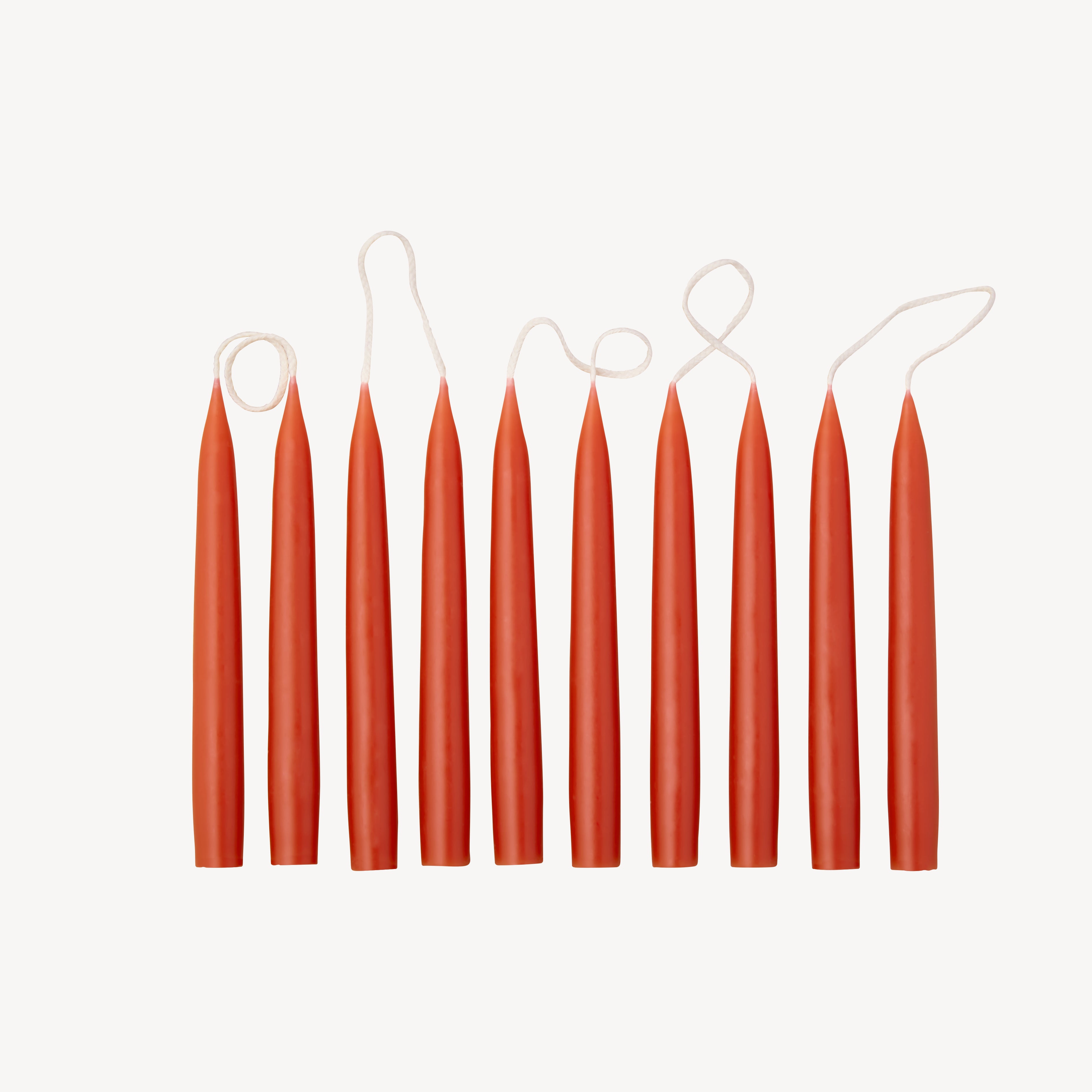Box of 10 Candles - Taper Mini - Rust