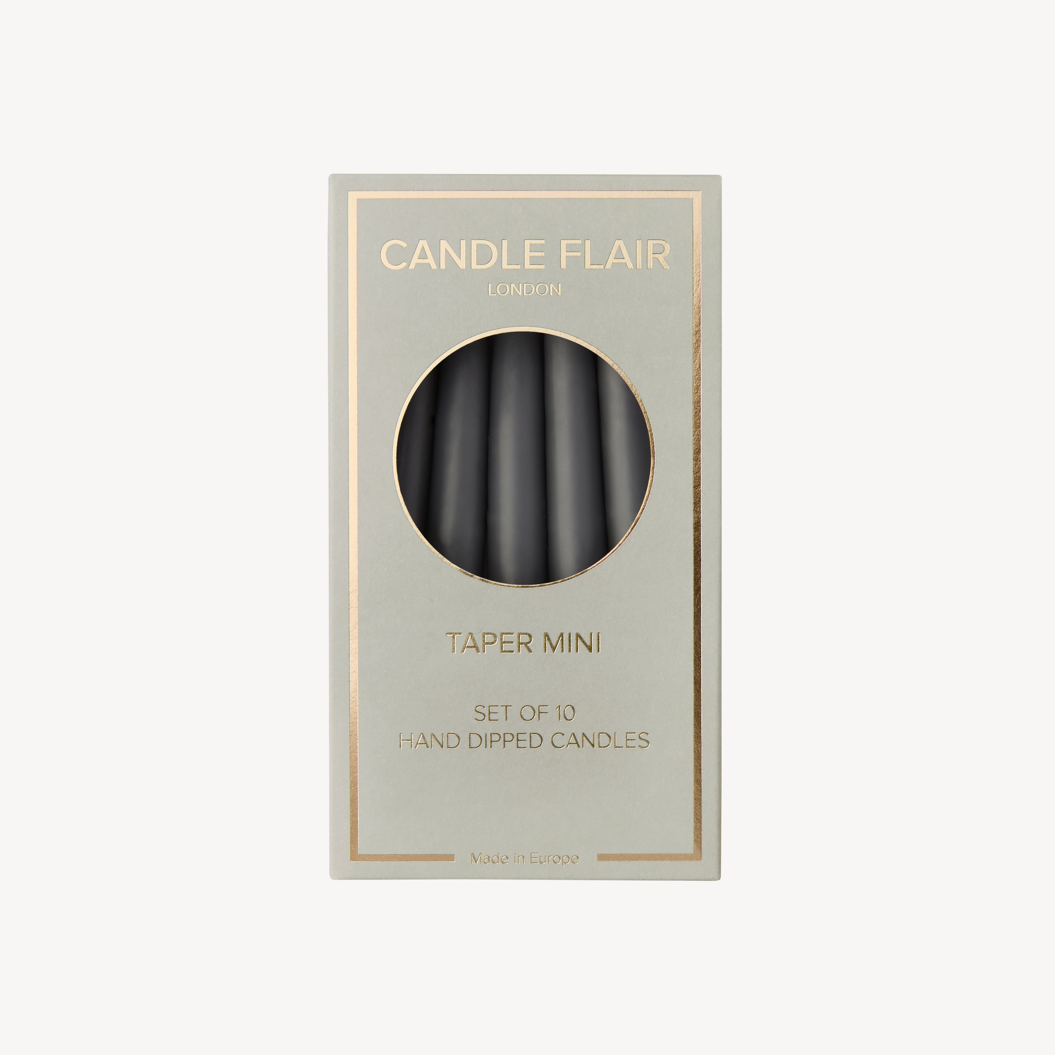 Box of 10 Candles - Mini - Slate Grey